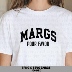 Margs Pour Favor, Collegiate Margarita Wordmark PNG SVG | Sublimation Design, Commercial License, 300 DPI