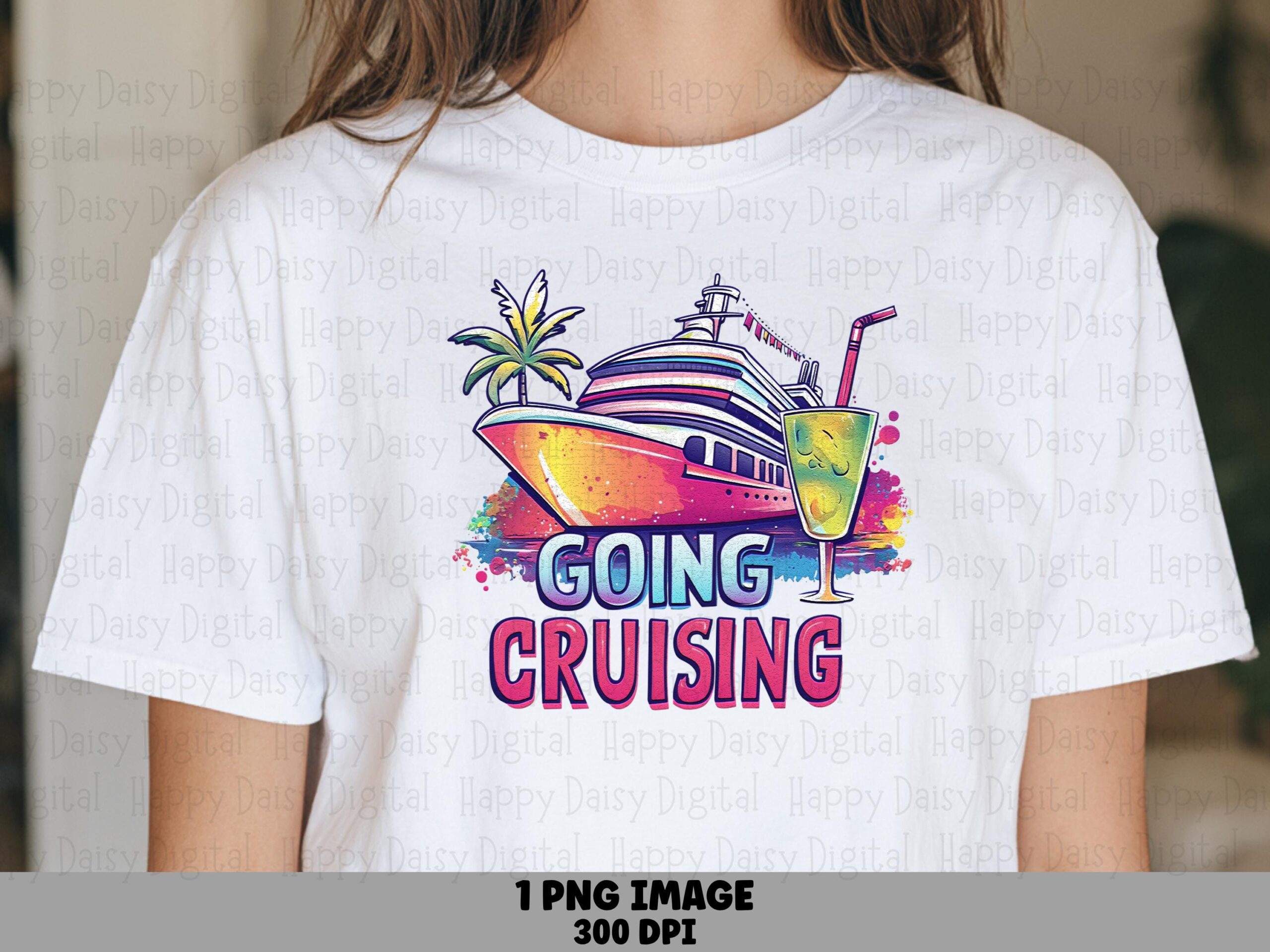 Going Cruising Colorful Ship PNG | Sublimation Commercial Use POD