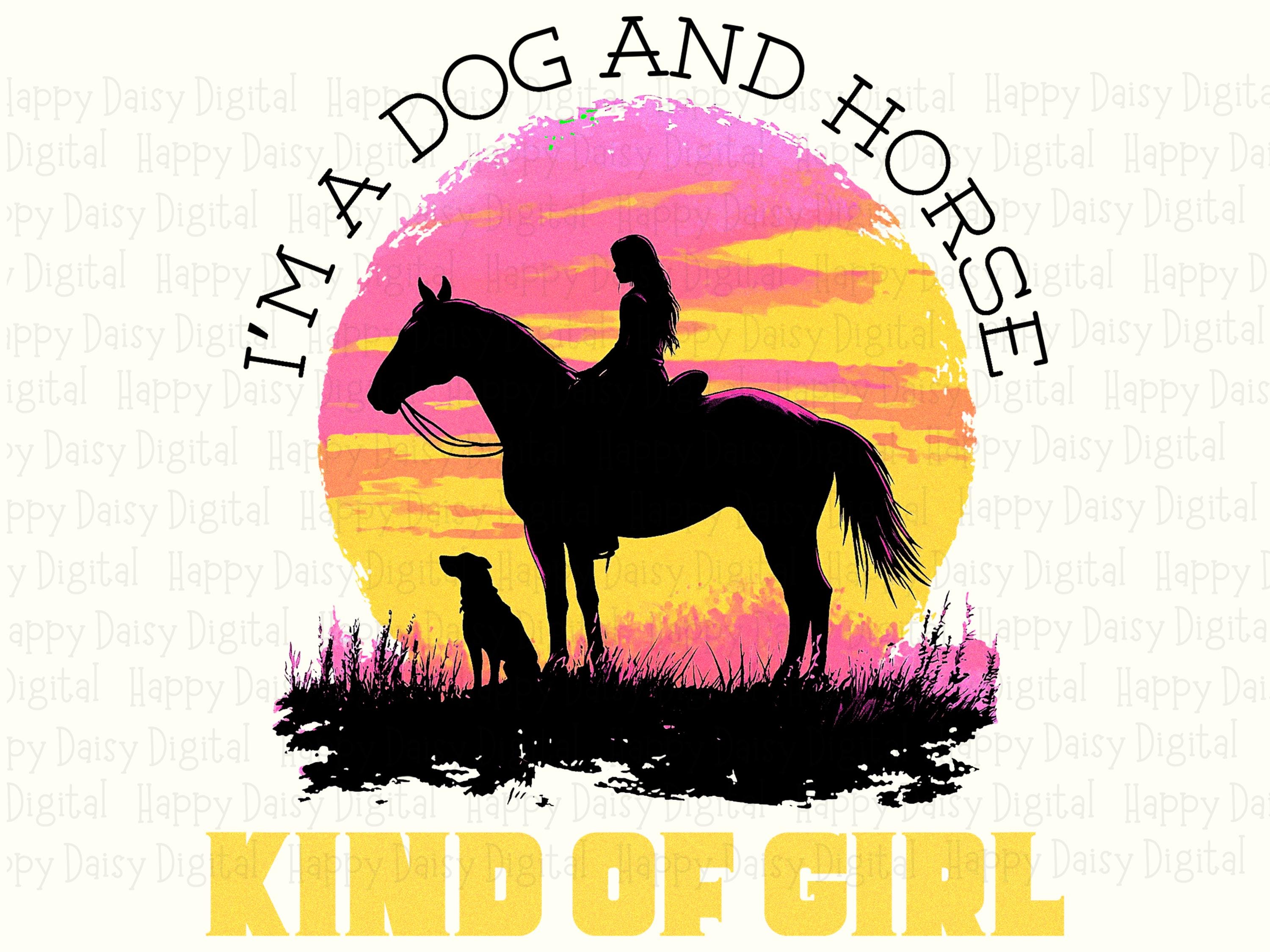 Dog And Horse Kind Of Girl PNG | Sublimation Commercial Use POD - Image 2