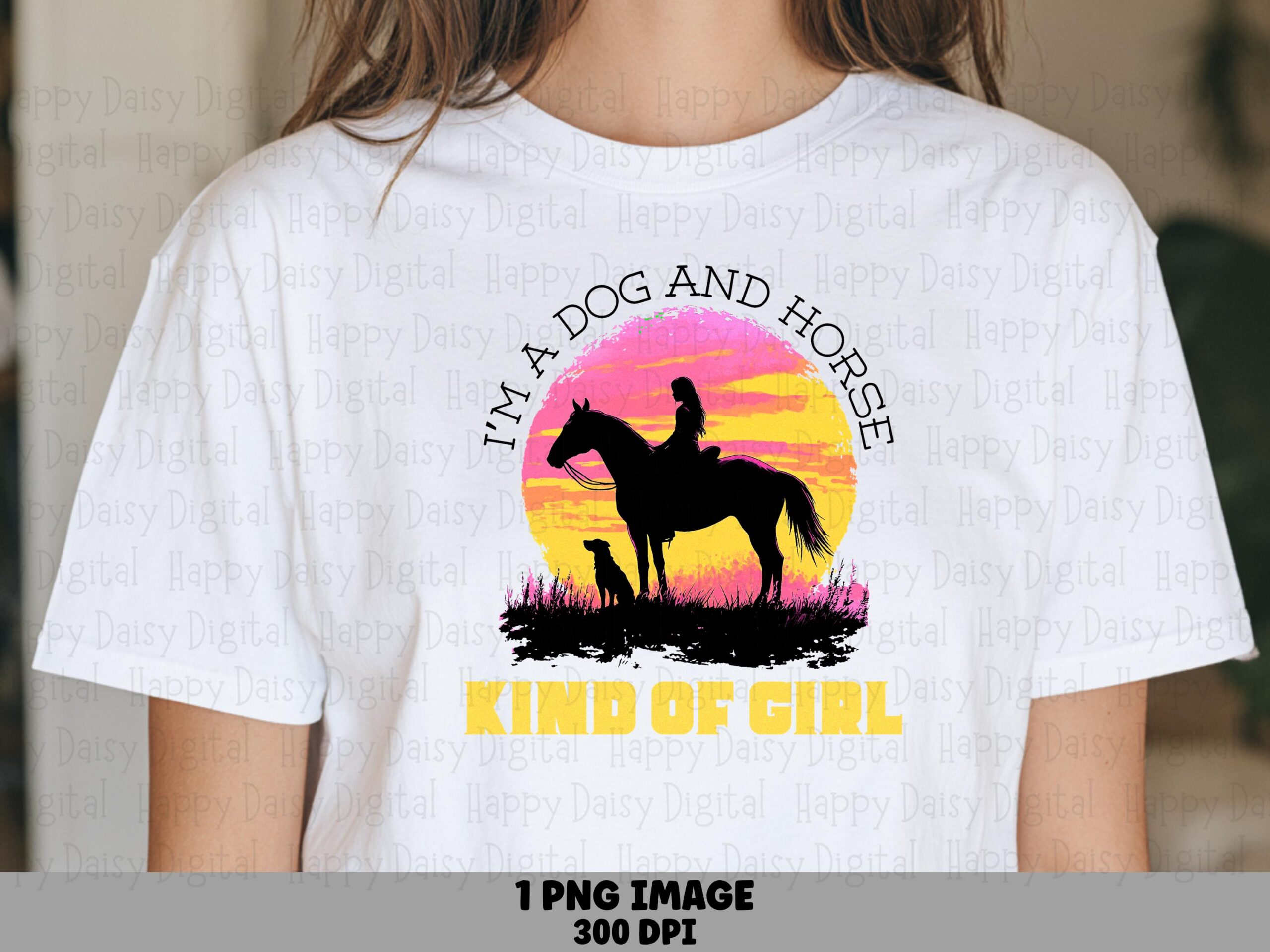 Dog And Horse Kind Of Girl PNG | Sublimation Commercial Use POD