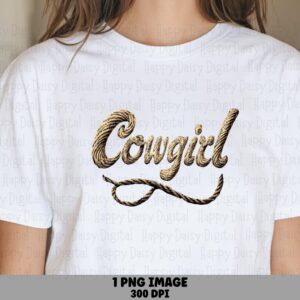 Cowgirl Rope Script PNG | Sublimation Commercial Use POD