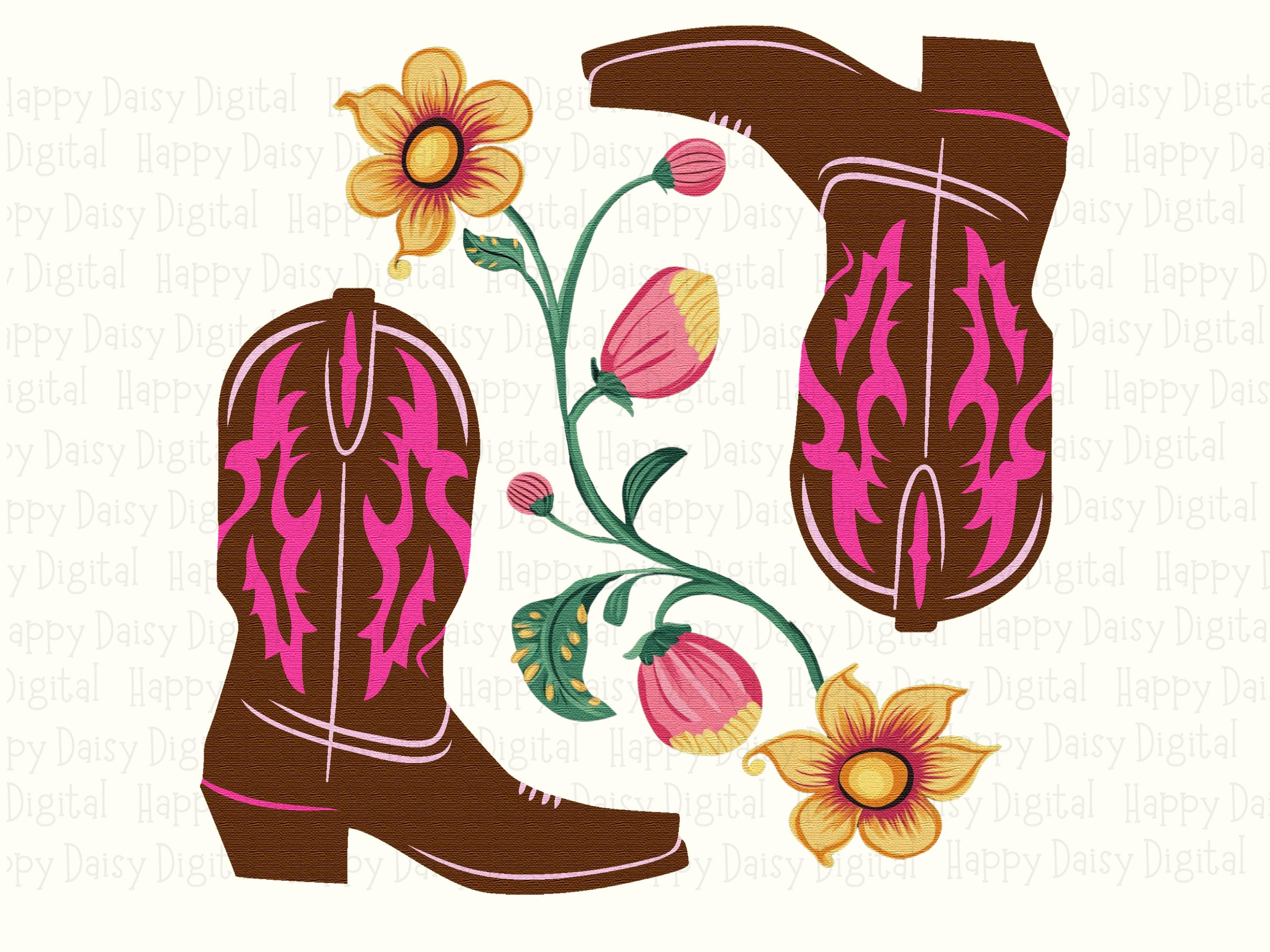 Wildflower Cowgirl Boots PNG | Sublimation Commercial Use POD - Image 2