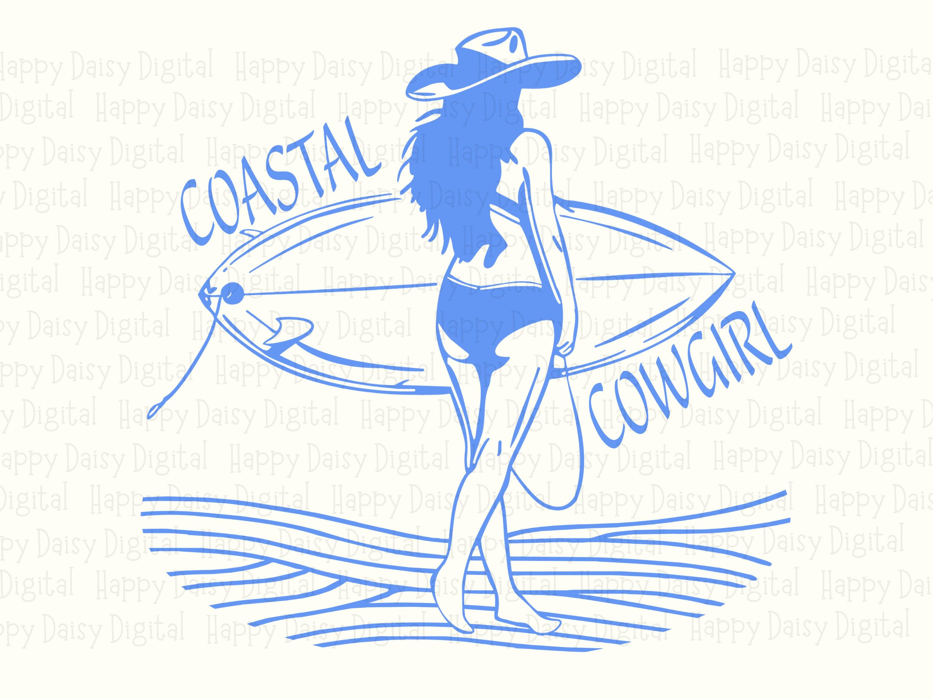 Coastal Cowgirl Surf PNG | Sublimation Commercial Use POD - Image 2
