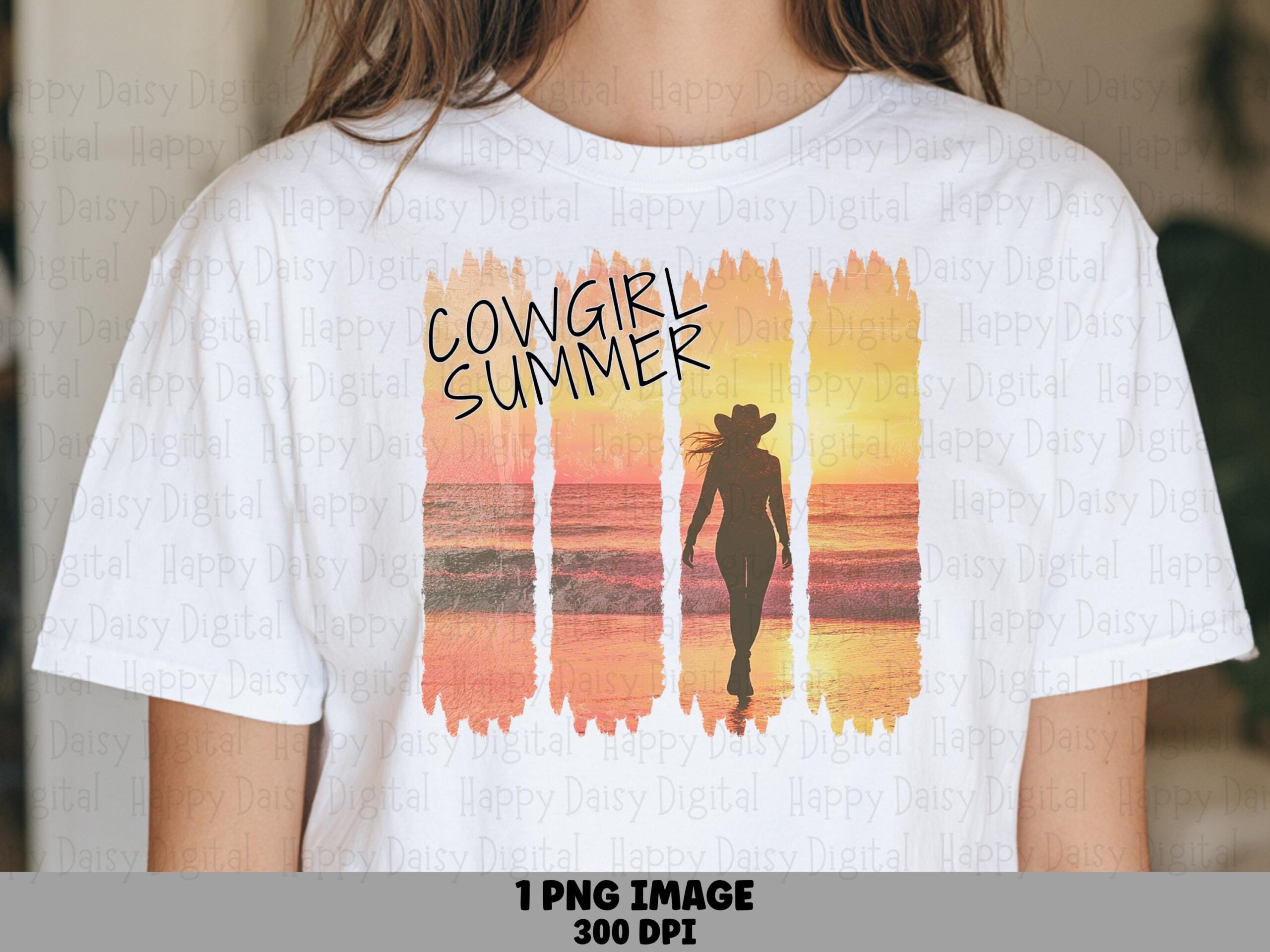 Cowgirl Summer Beach PNG | Sublimation Commercial Use POD