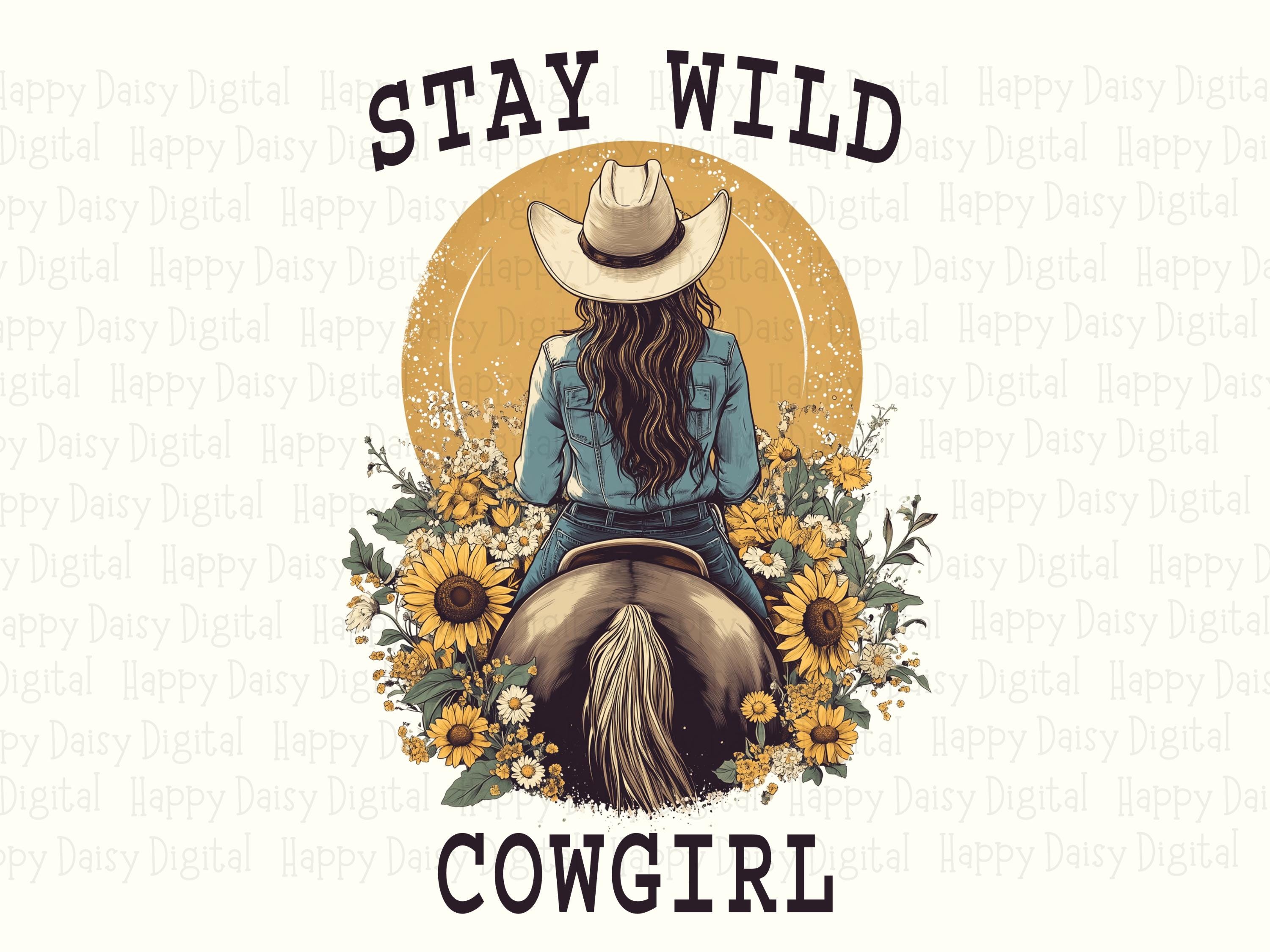Stay Wild Cowgirl Sunflowers PNG | Sublimation Commercial Use POD - Image 2
