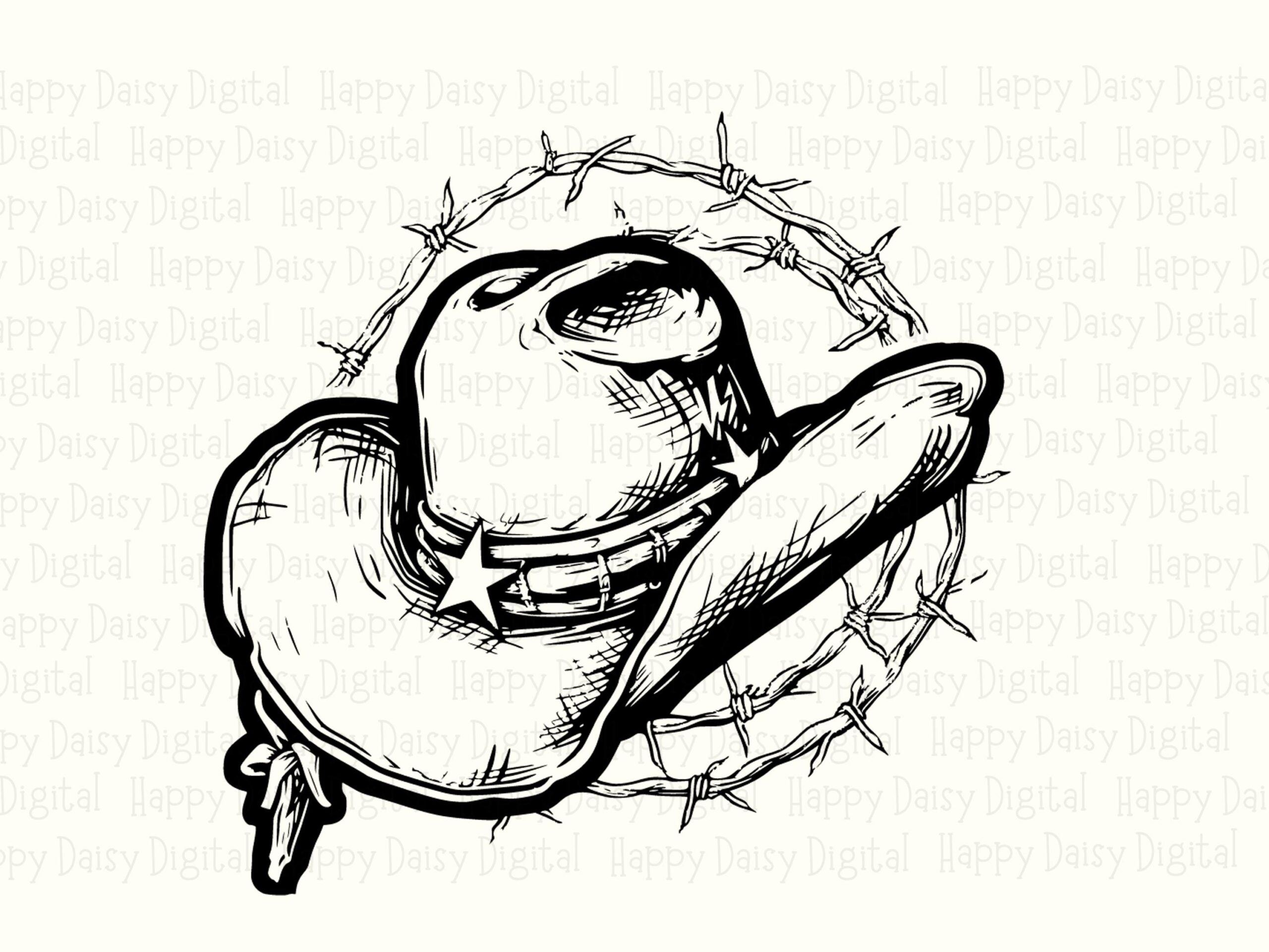 Barbed Wire Hat Wreath PNG SVG | Sublimation Commercial Use POD - Image 2