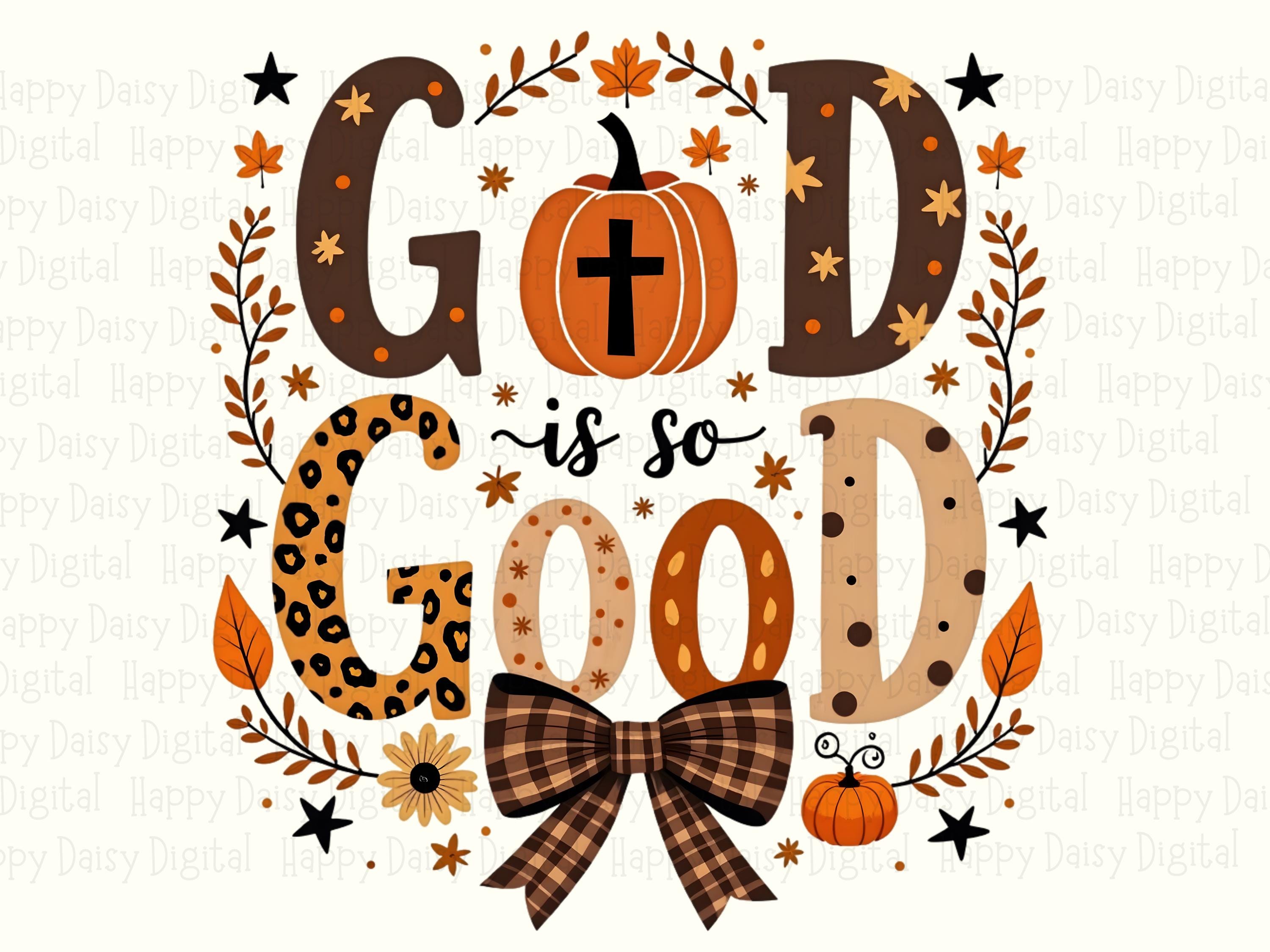 Fall Pumpkin God Is Good PNG | Sublimation Commercial Use POD - Image 2