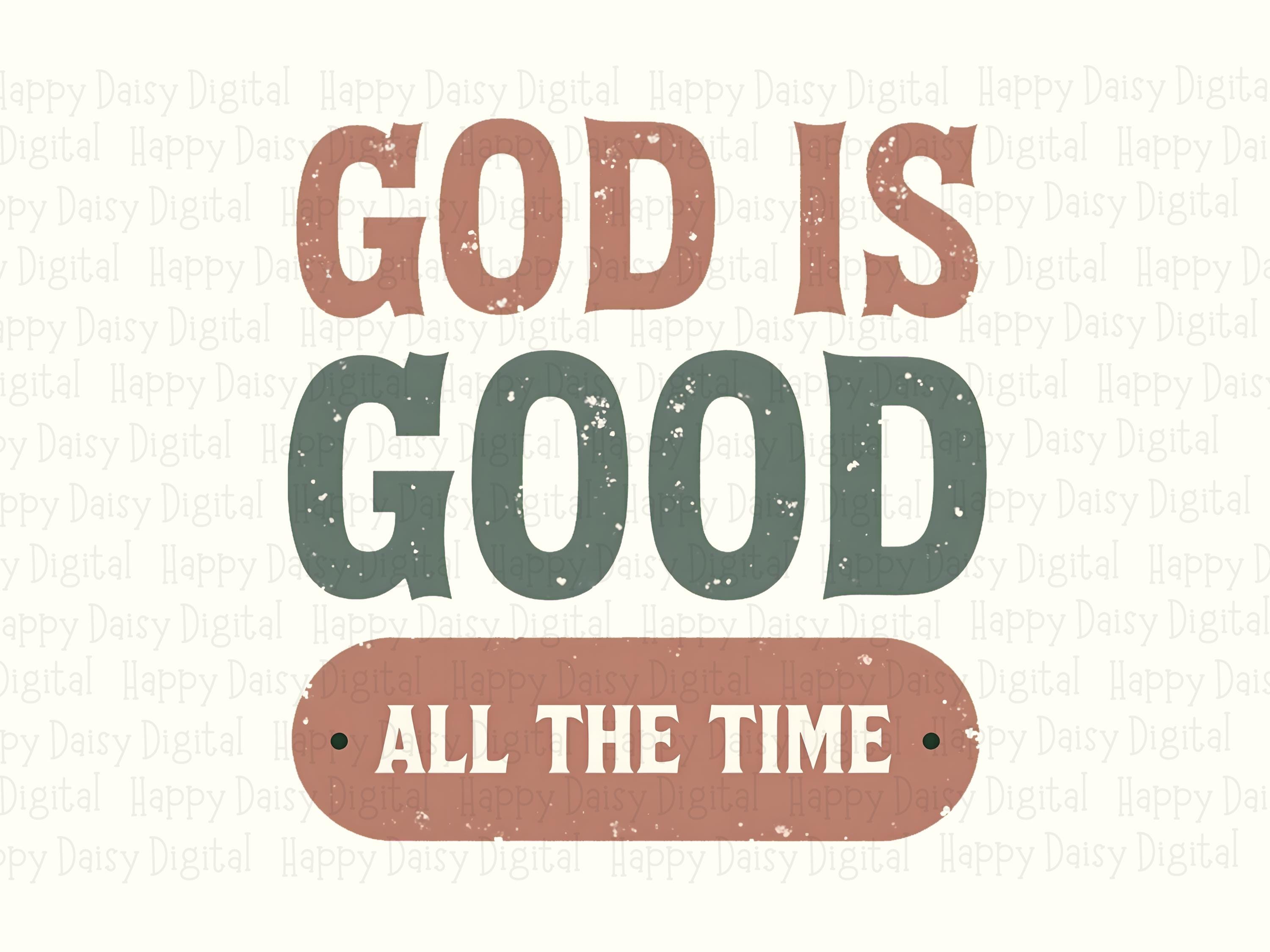 Retro Badge God Is Good PNG | Sublimation Commercial Use POD - Image 2