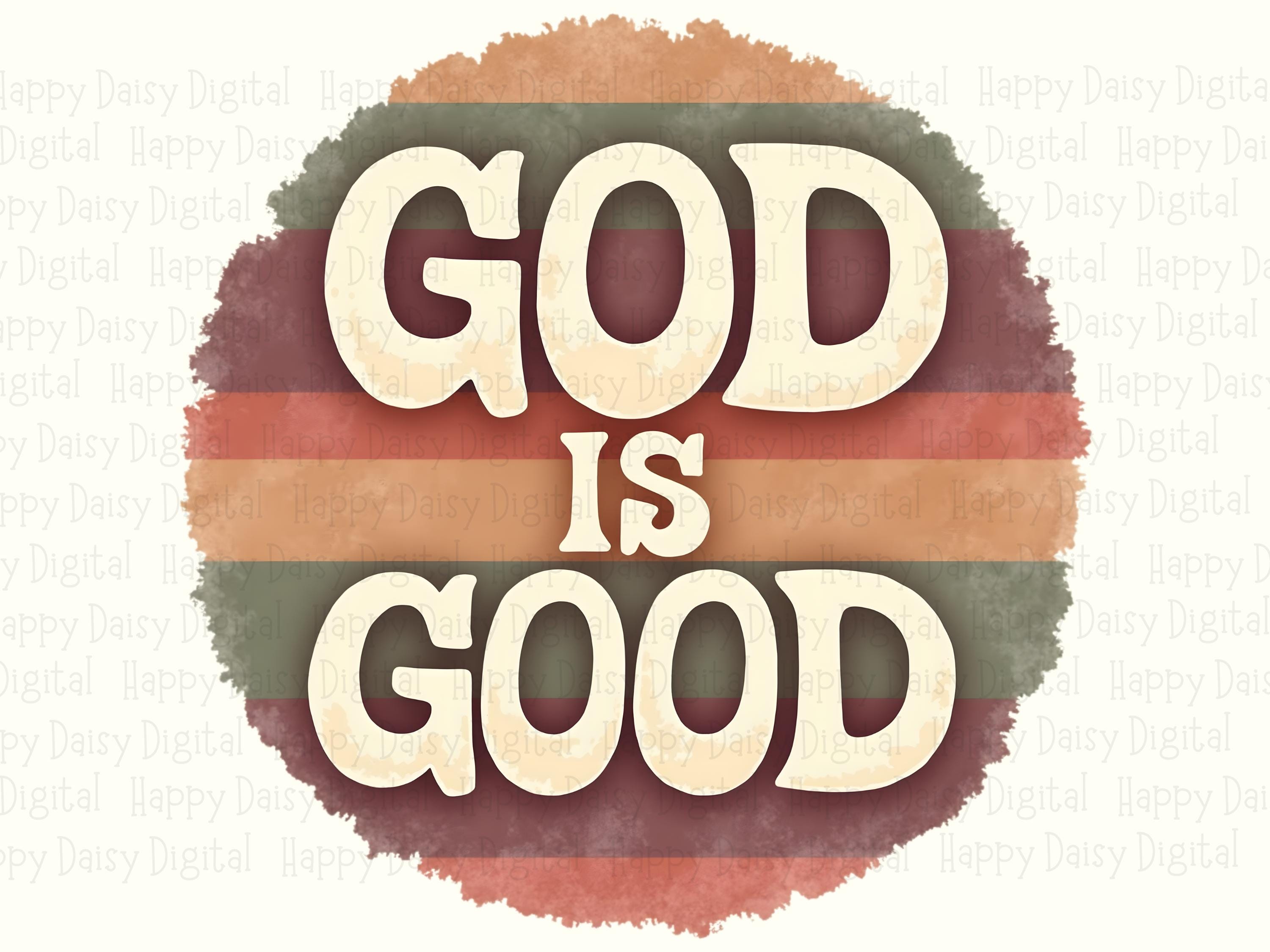 Retro Sunset God Is Good PNG | Sublimation Commercial Use POD - Image 2
