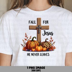 Fall For Jesus Cross PNG | Sublimation Commercial Use POD