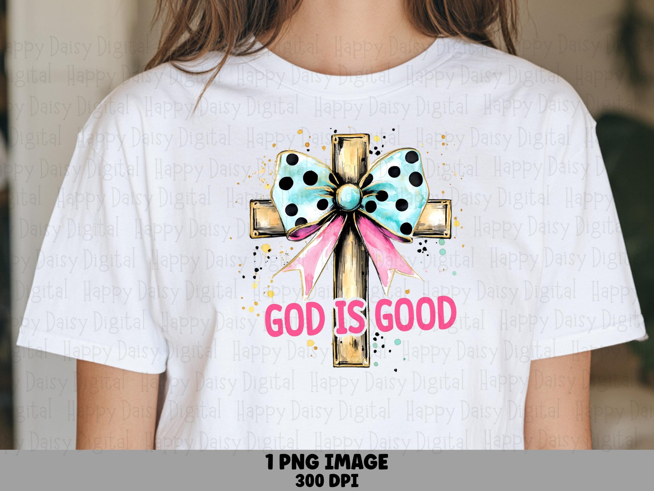 Bow Cross God Is Good PNG | Sublimation Commercial Use POD