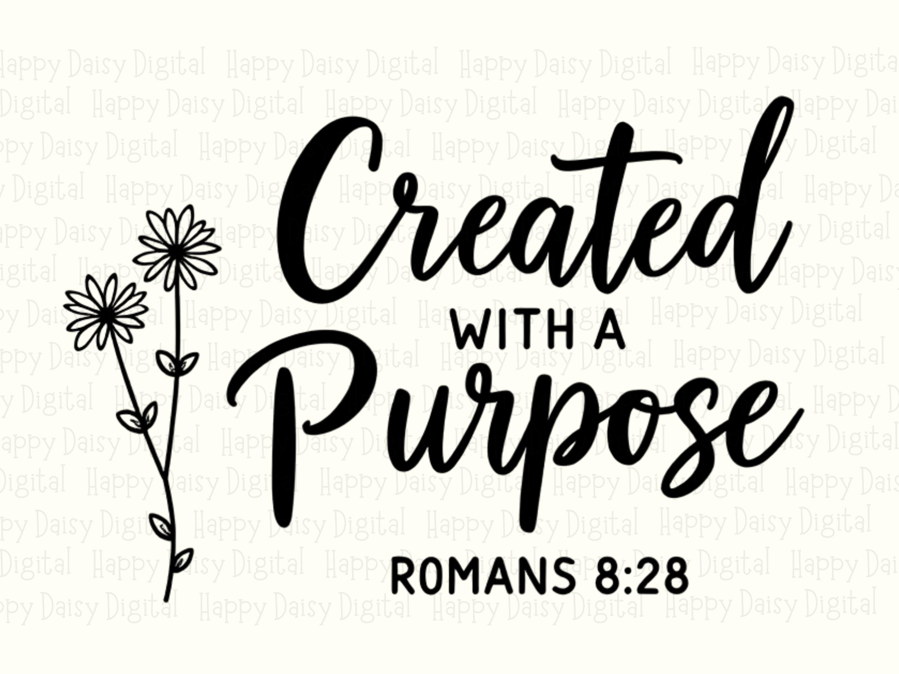 Created With A Purpose Daisy PNG | Sublimation Commercial Use POD - Image 2