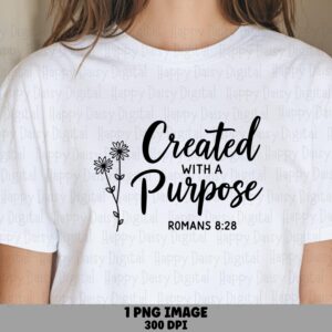 Created With A Purpose Daisy PNG | Sublimation Commercial Use POD