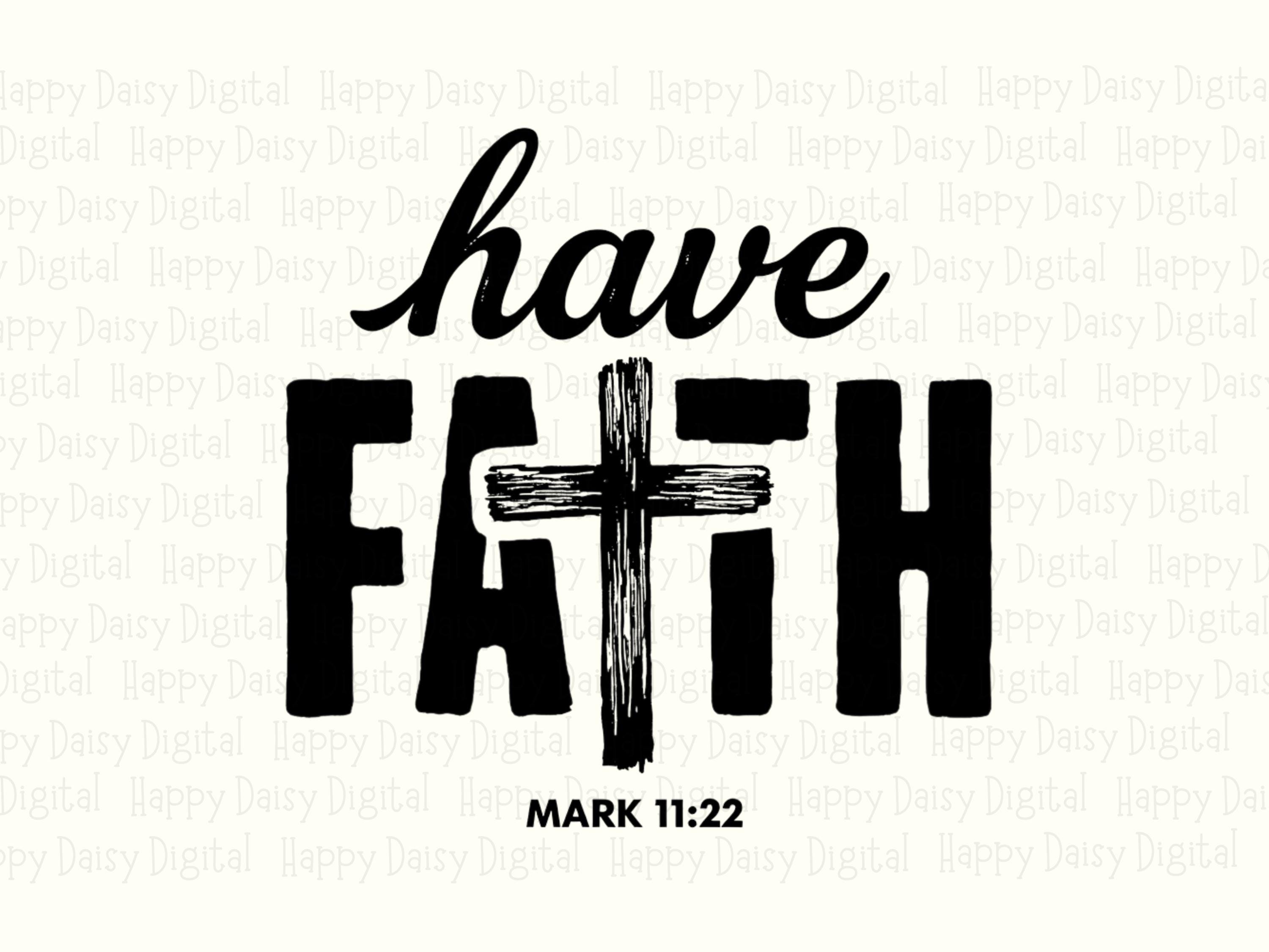 Have Faith Brush Cross PNG | Sublimation Commercial Use POD - Image 2