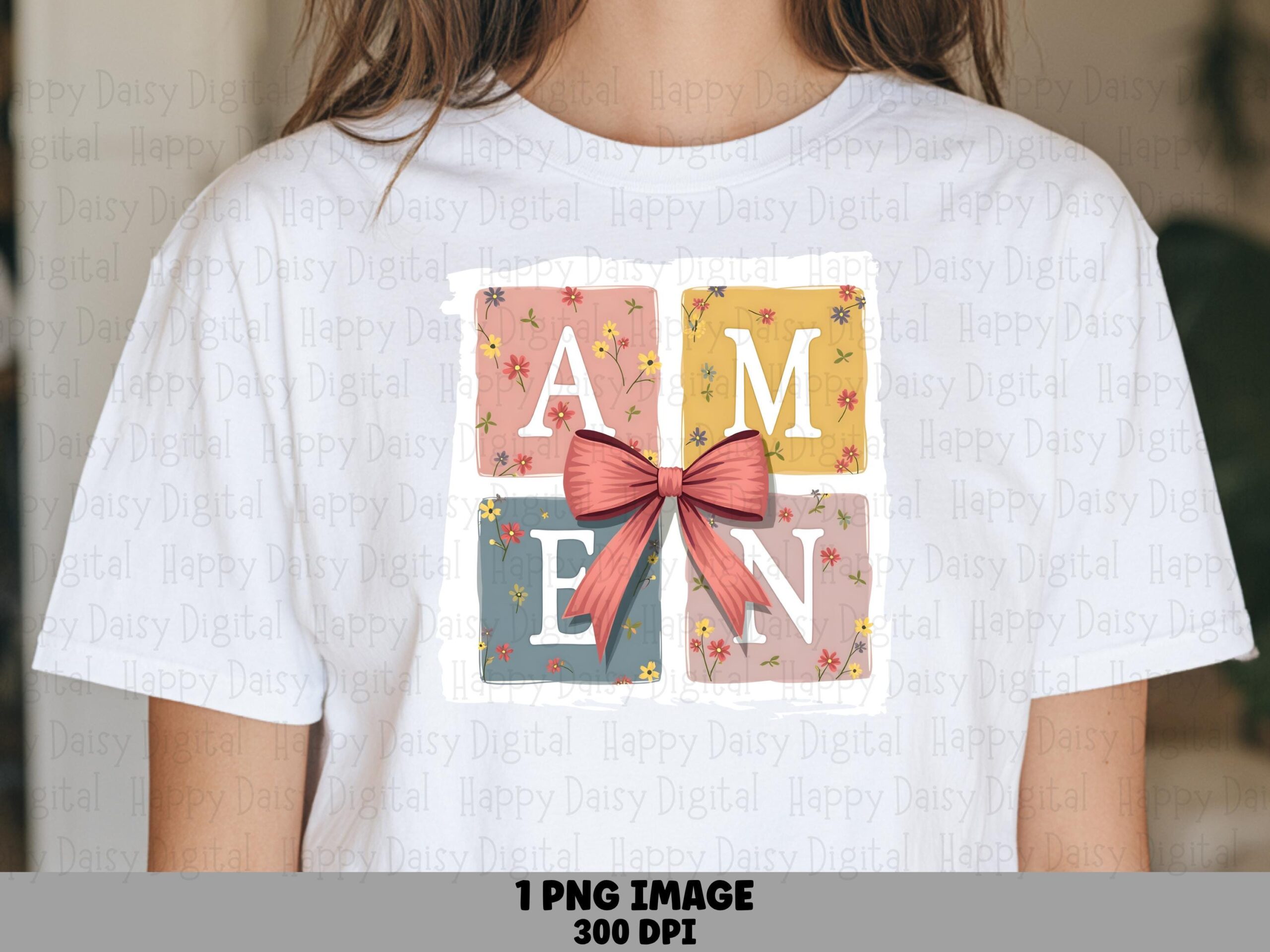 Floral Tile Amen PNG | Sublimation Commercial Use POD