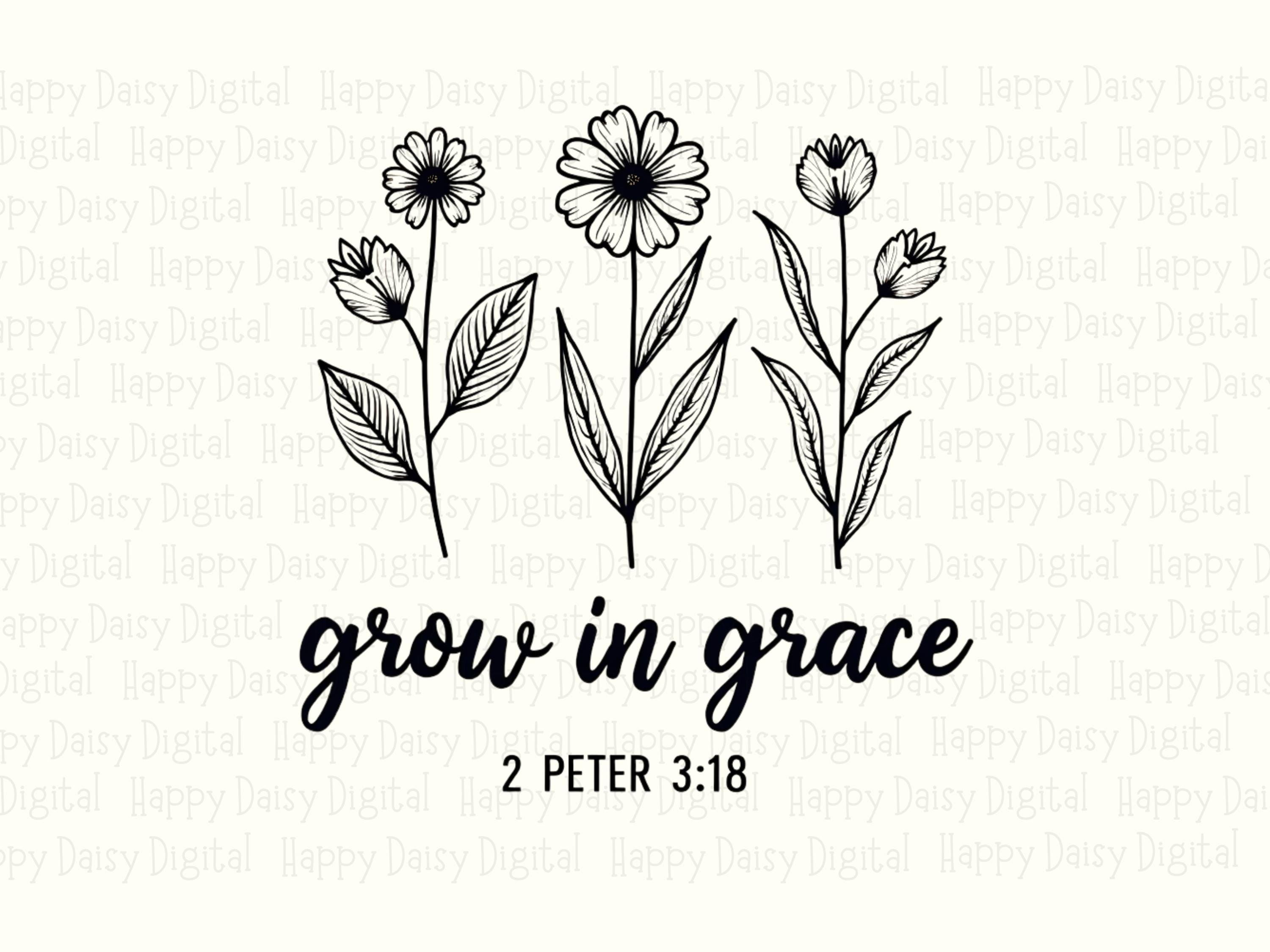 Grow In Grace Wildflowers PNG | Sublimation Commercial Use POD - Image 2