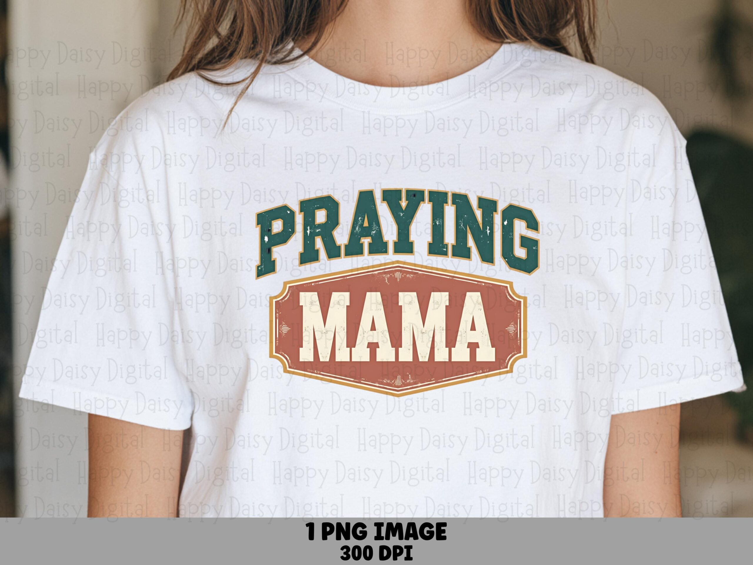 Praying Mama Badge PNG | Sublimation Commercial Use POD