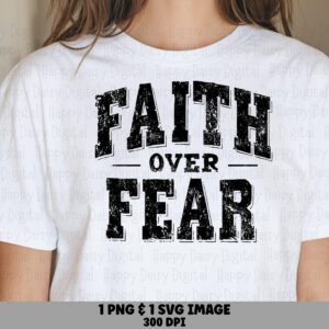 Faith Over Fear Badge PNG SVG | Sublimation Commercial Use POD