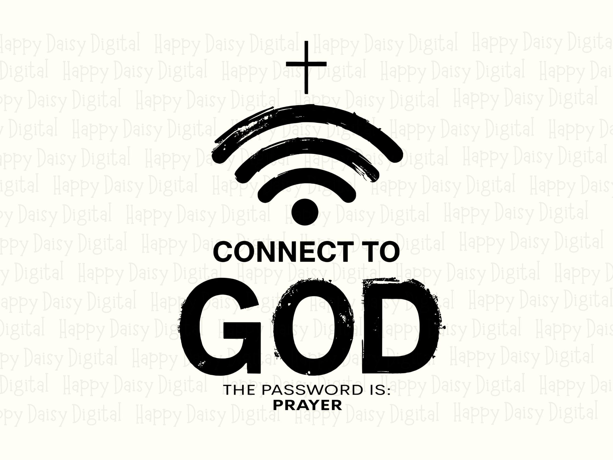 Connect To God Wifi PNG SVG | Sublimation Commercial Use POD - Image 2