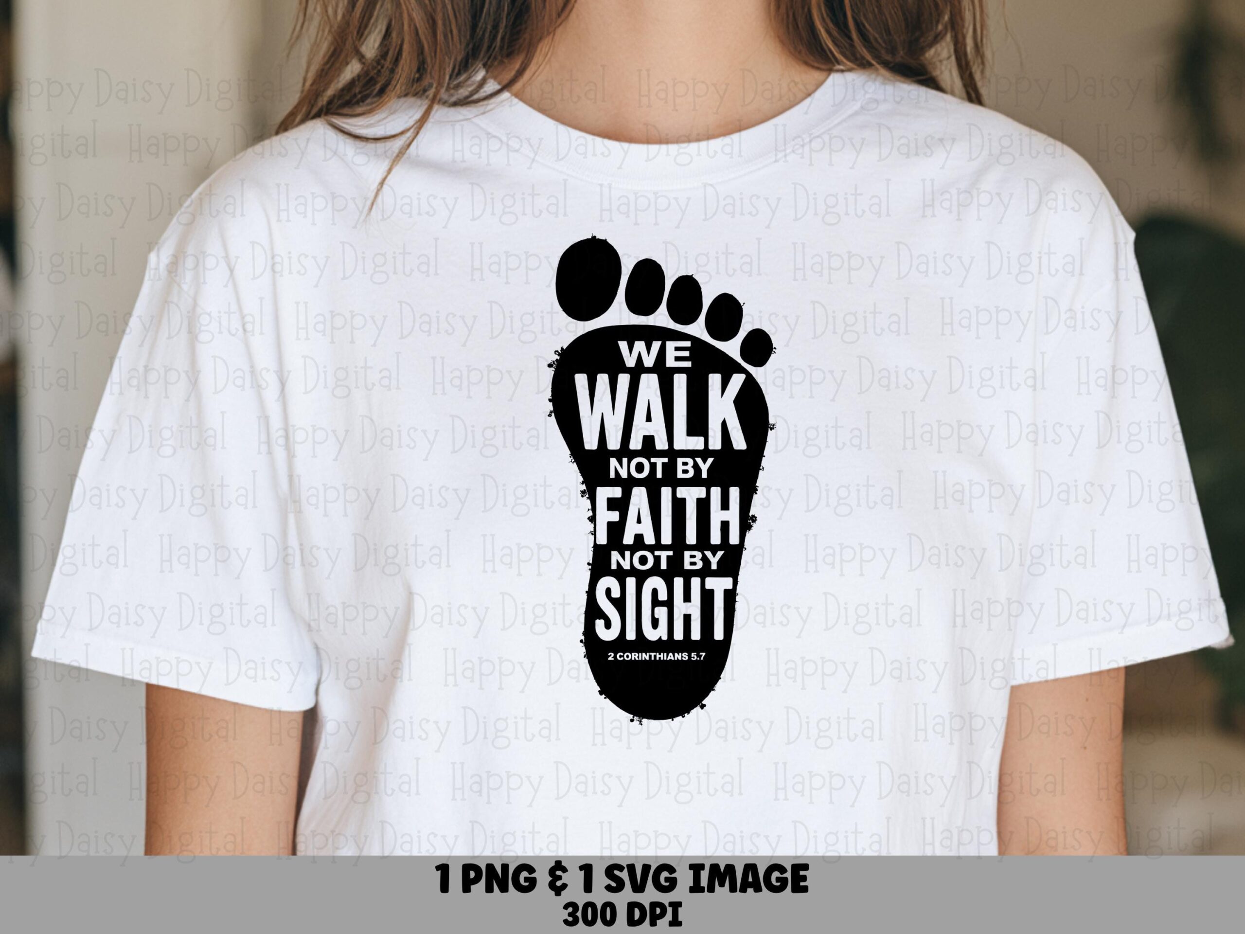 Walk By Faith Footprint PNG SVG | Sublimation Commercial Use POD