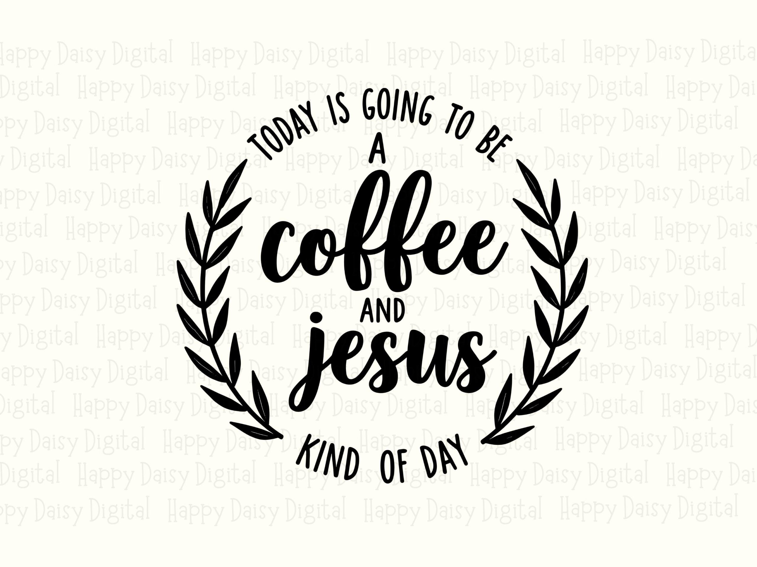 Coffee And Jesus Wreath PNG SVG | Sublimation Commercial Use POD - Image 2