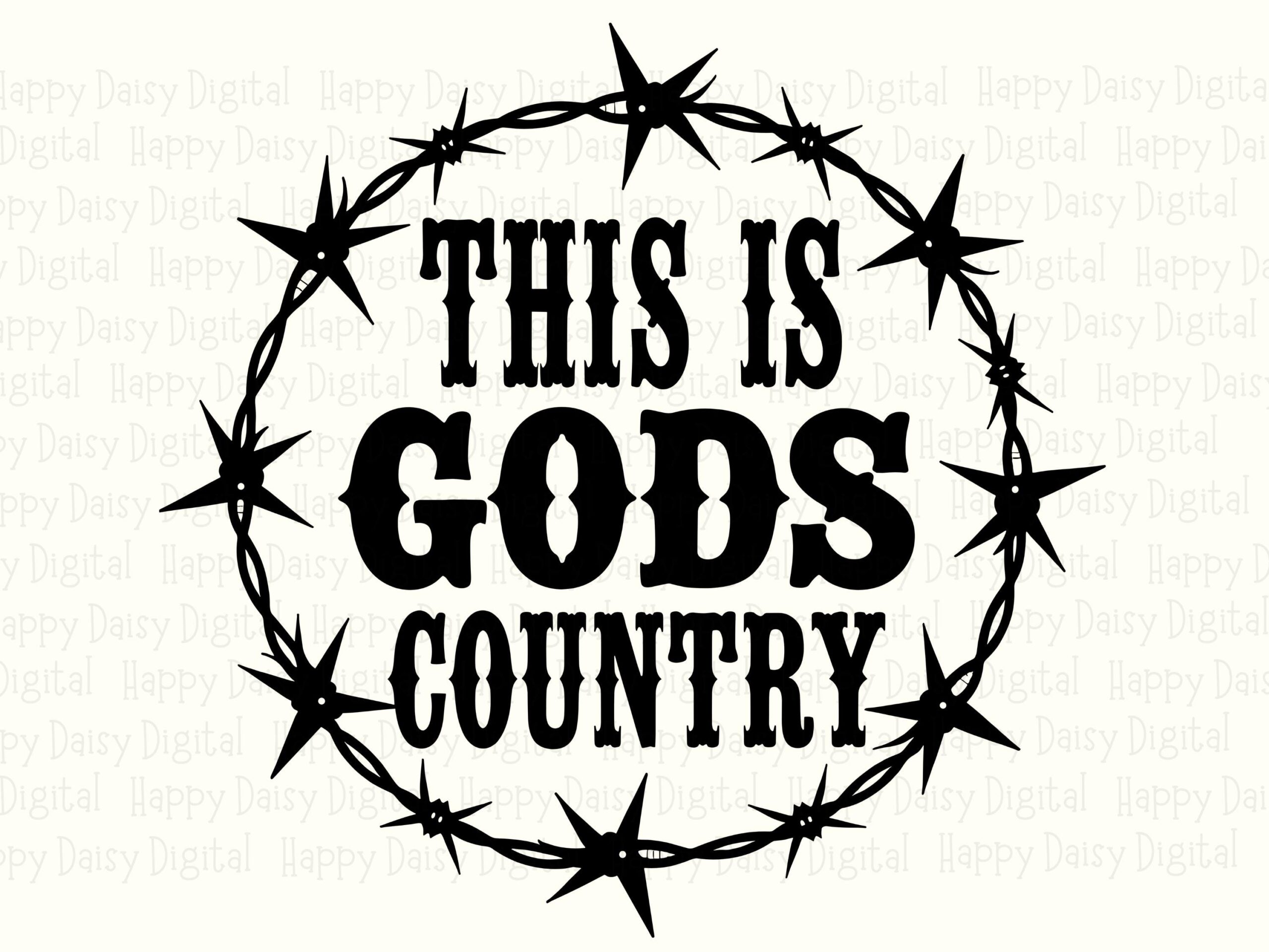 Gods Country Barbed Wire PNG SVG | Sublimation Commercial Use POD - Image 2