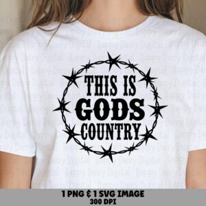 Gods Country Barbed Wire PNG SVG | Sublimation Commercial Use POD