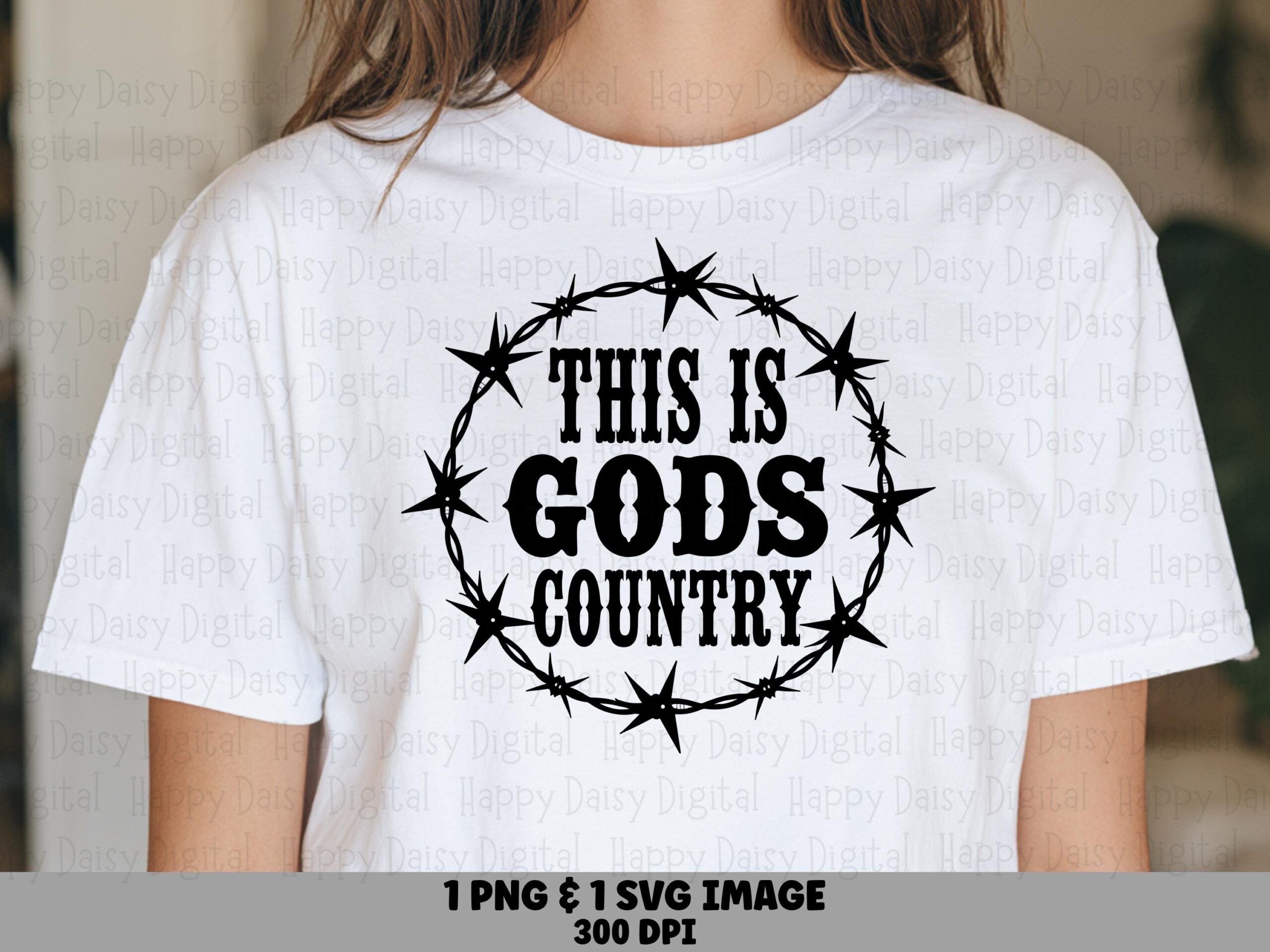 Gods Country Barbed Wire PNG SVG | Sublimation Commercial Use POD