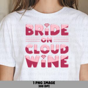 Bride Cloud Wine, Retro Sunburst Badge PNG | Transparent File - Sublimation, Commercial Use, 300 DPI