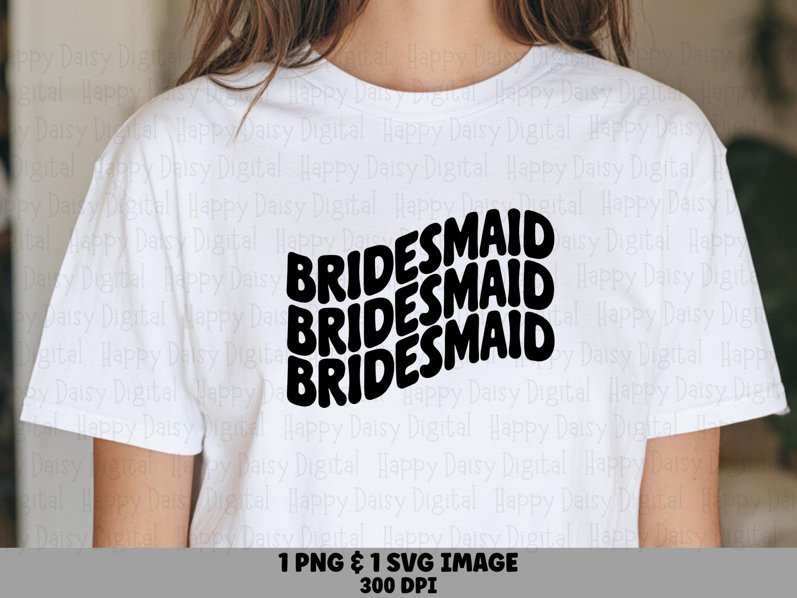 Bridesmaid Stack, Wavy Repeat Text PNG SVG Design | Sublimation | 300 dpi Commercial Use, For POD Sellers