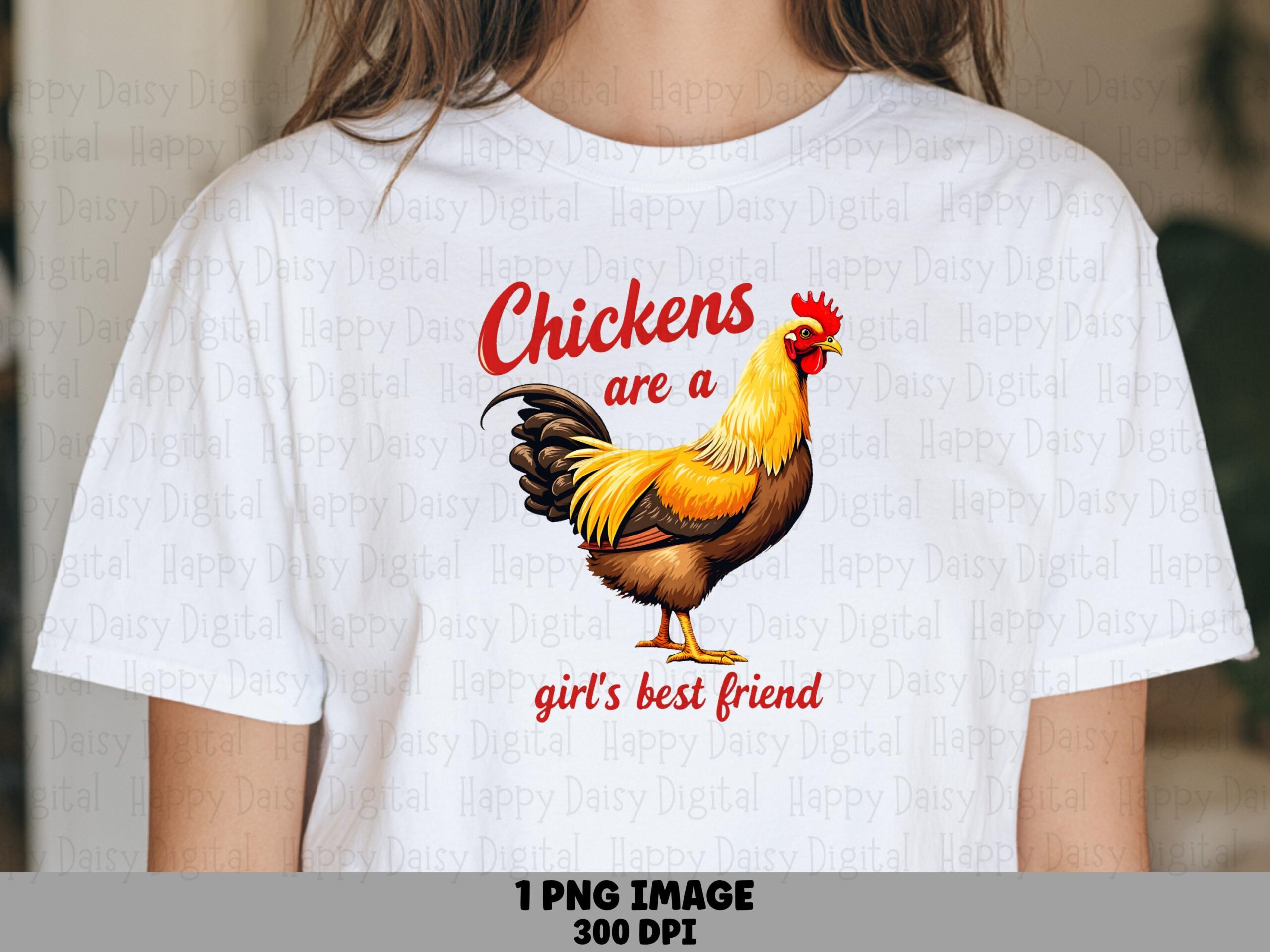 Chicken Png Design, Colorful Rooster Sublimation Art | Digital File, 300 DPI - Commercial Use, POD Friendly
