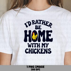 Home With Chickens, Bubble Letter Clipart PNG, Yellow Chick Design | Sublimation Ready, Commercial Use, 300 DPI