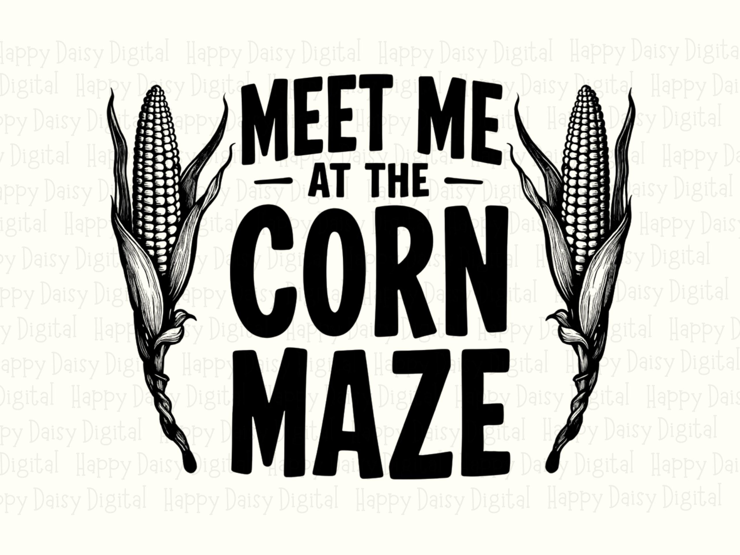 Corn Maze PNG Design, Bold Fall Farm Graphic | Sublimation, Commercial License, 300 DPI, Transparent Background - Image 2