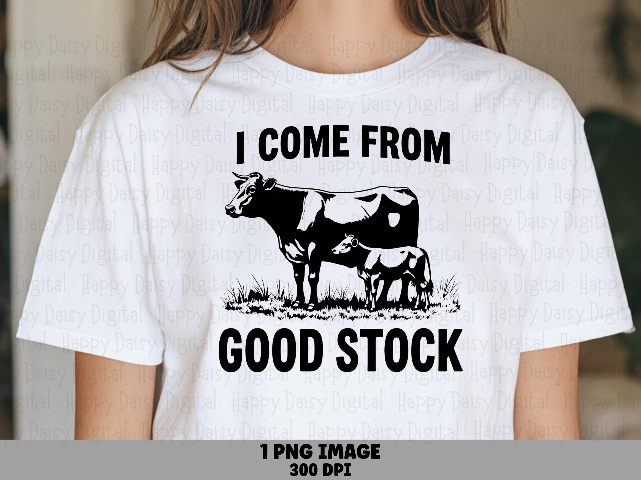 Cow PNG Design, Black Bovine And Calf Silhouette Clipart | 300 DPI, Sublimation, Commercial Use