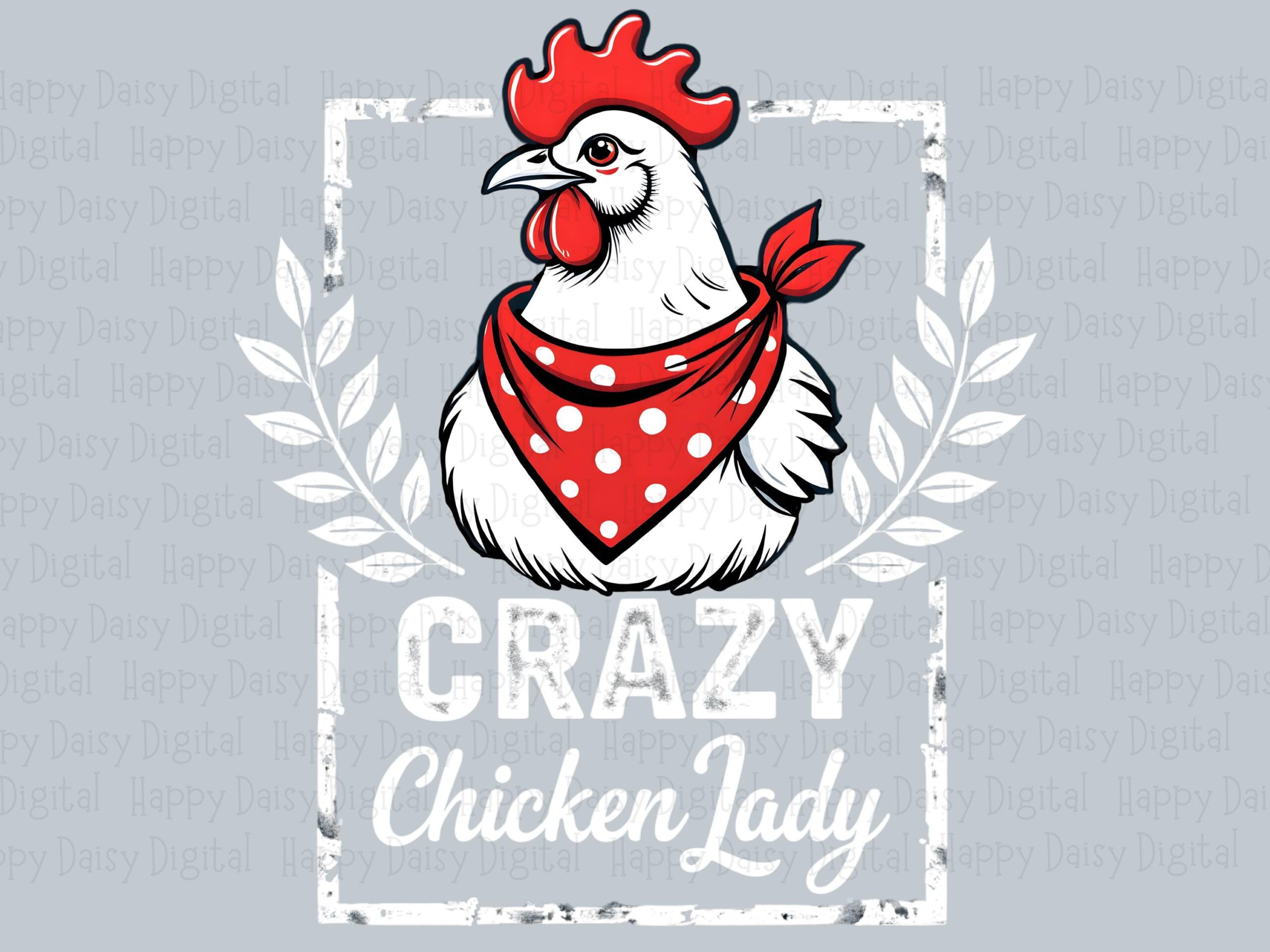 Rooster Png Design, Vintage Polka-Dot Bandana Badge, Sublimation File | 300 DPI Transparent | Commercial Use - Image 2