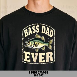 Bass PNG Design, Distressed Arch Badge Sublimation, Green Fish Illustration - Lettering, 300 DPI, Commercial Use