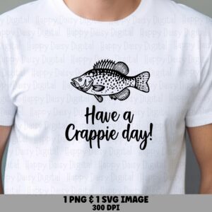 Crappie PNG Design, Hand-Drawn Script Art - SVG File, Transparent 300 dpi| Print-Ready For POD Sellers