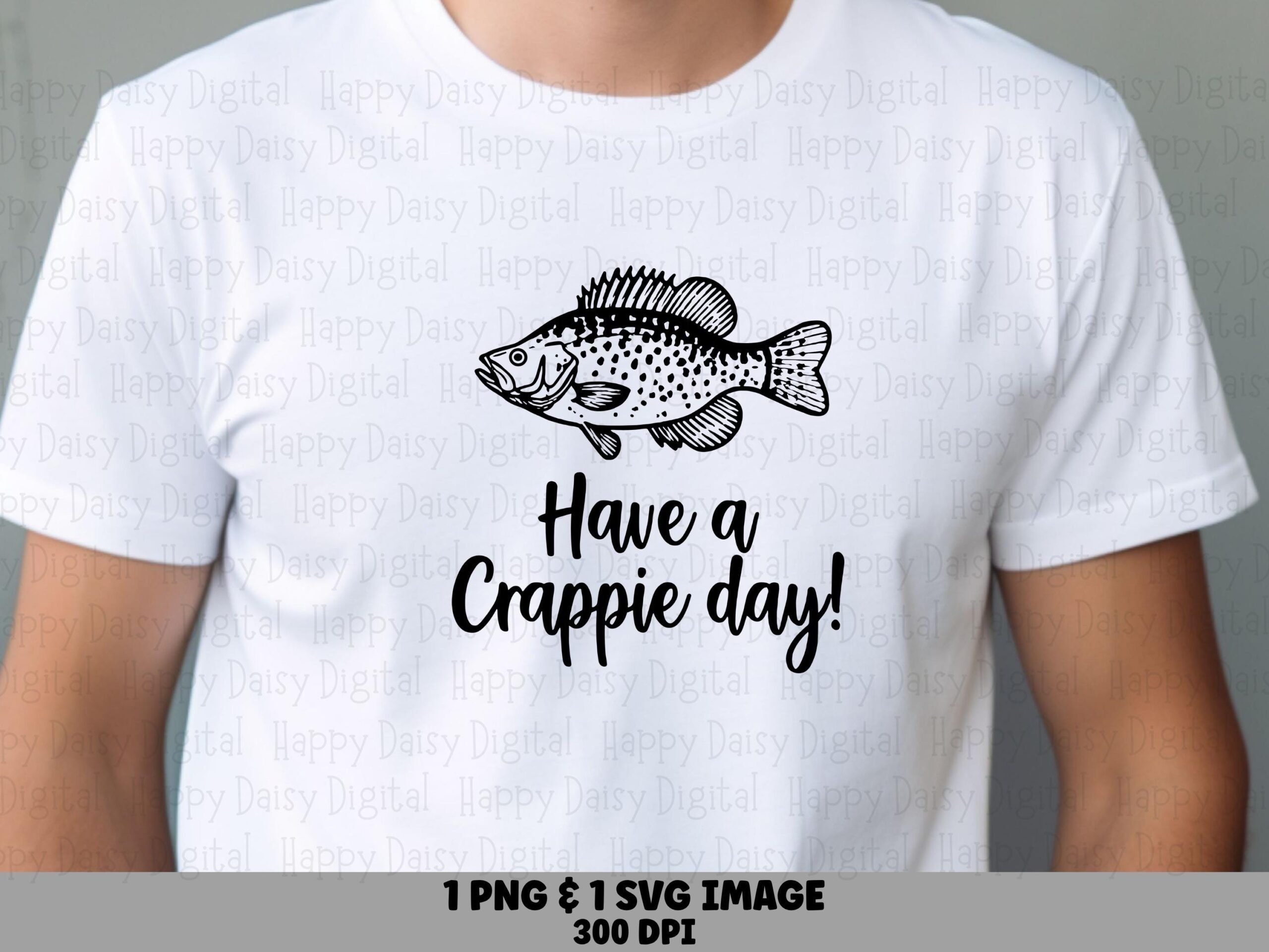 Crappie PNG Design, Hand-Drawn Script Art - SVG File, Transparent 300 dpi| Print-Ready For POD Sellers