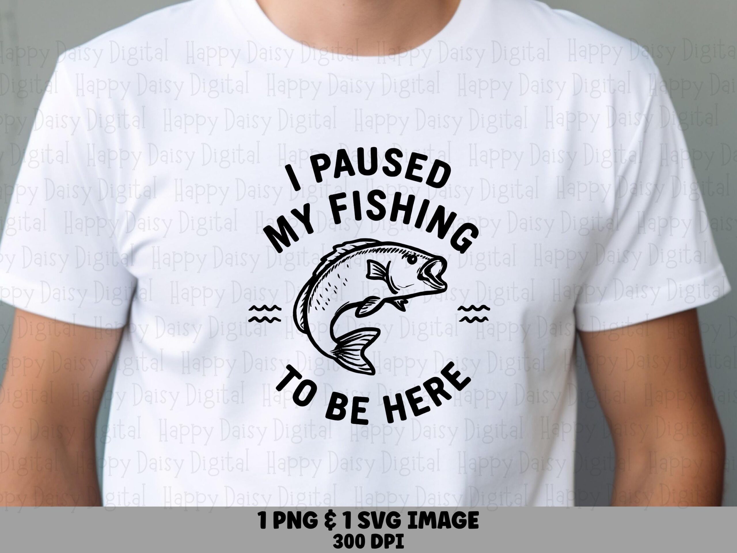 Paused My Fishing, Funny Badge Clipart - Leaping Fish Circular Design, Sublimation PNG & SVG, Commercial License