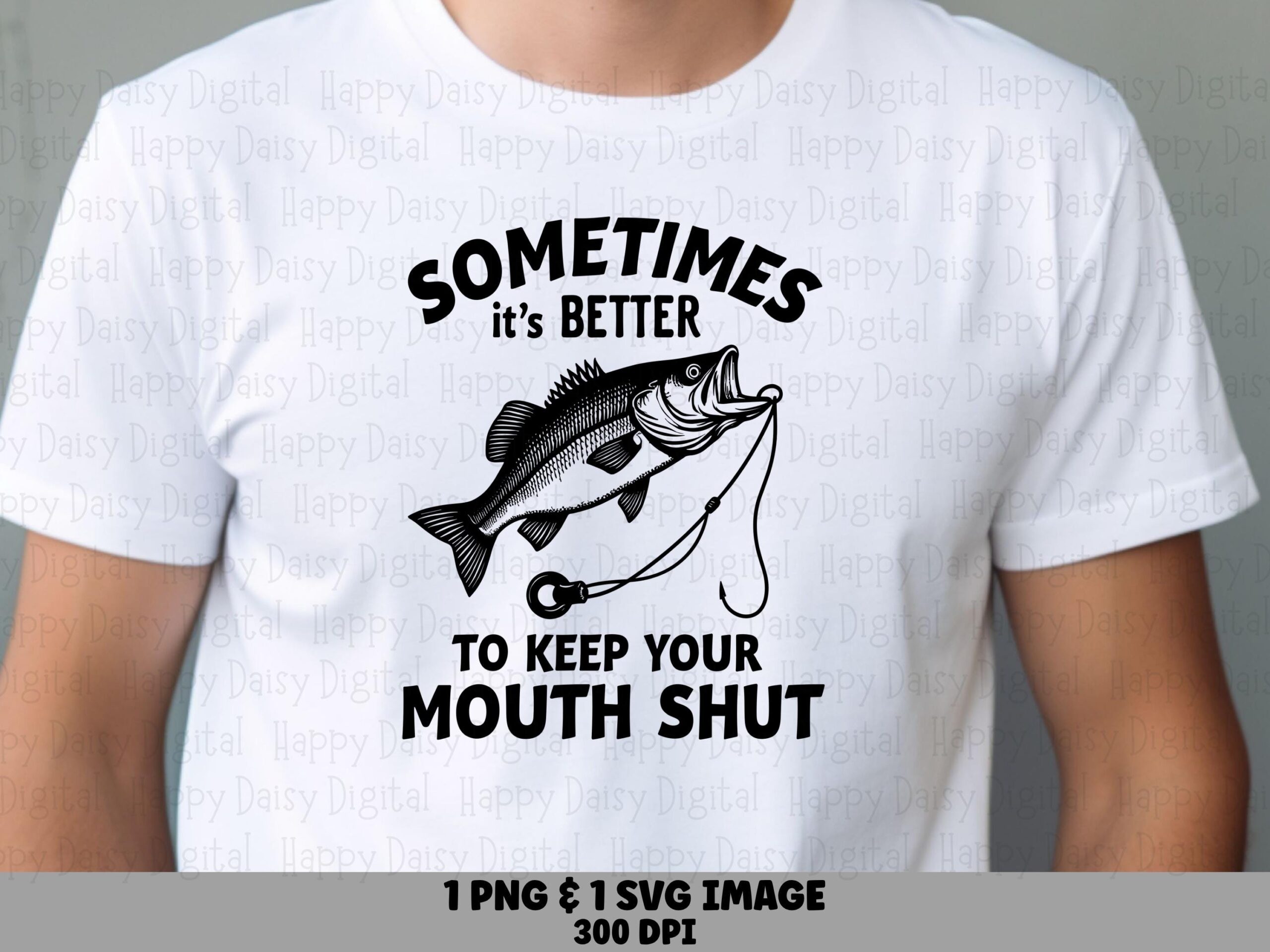 Mouth Shut Fish Pun, Largemouth Bass Svg, Sly Fishing Warning - Commercial Use | Digital Files | 300 Dpi