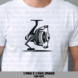 Vintage Reel Drawing, Spinning Illustration | PNG, SVG Files - 300 dpi, Commercial License, POD Use
