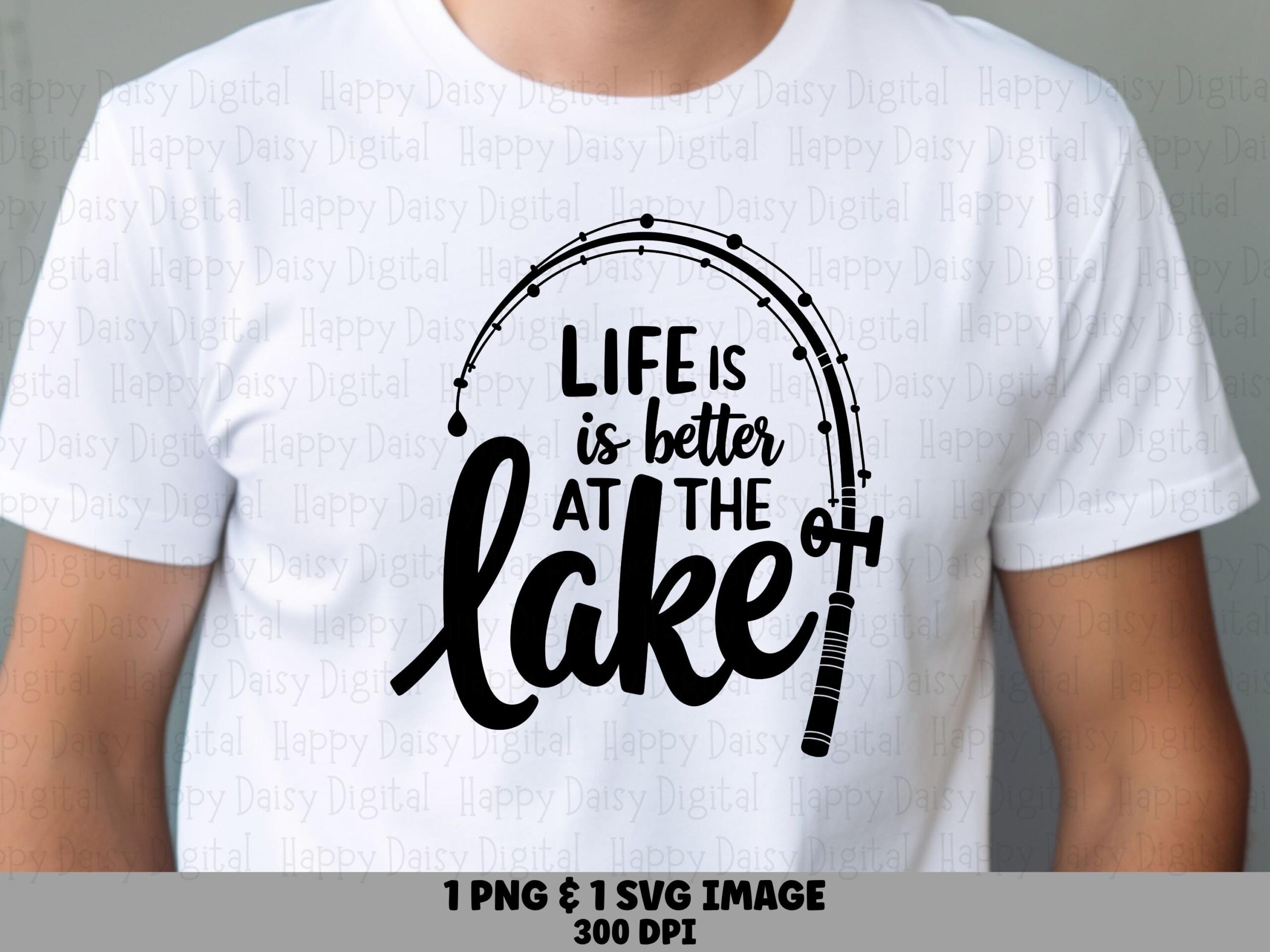Better At The Lake, Curved Rod Script Sublimation PNG SVG, Fishing Clipart | Commercial Use | 300 DPI Print-Ready