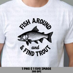 Fish Around Trout, Speckled Badge Design PNG SVG Bundle | Commercial Use, Sublimation Files