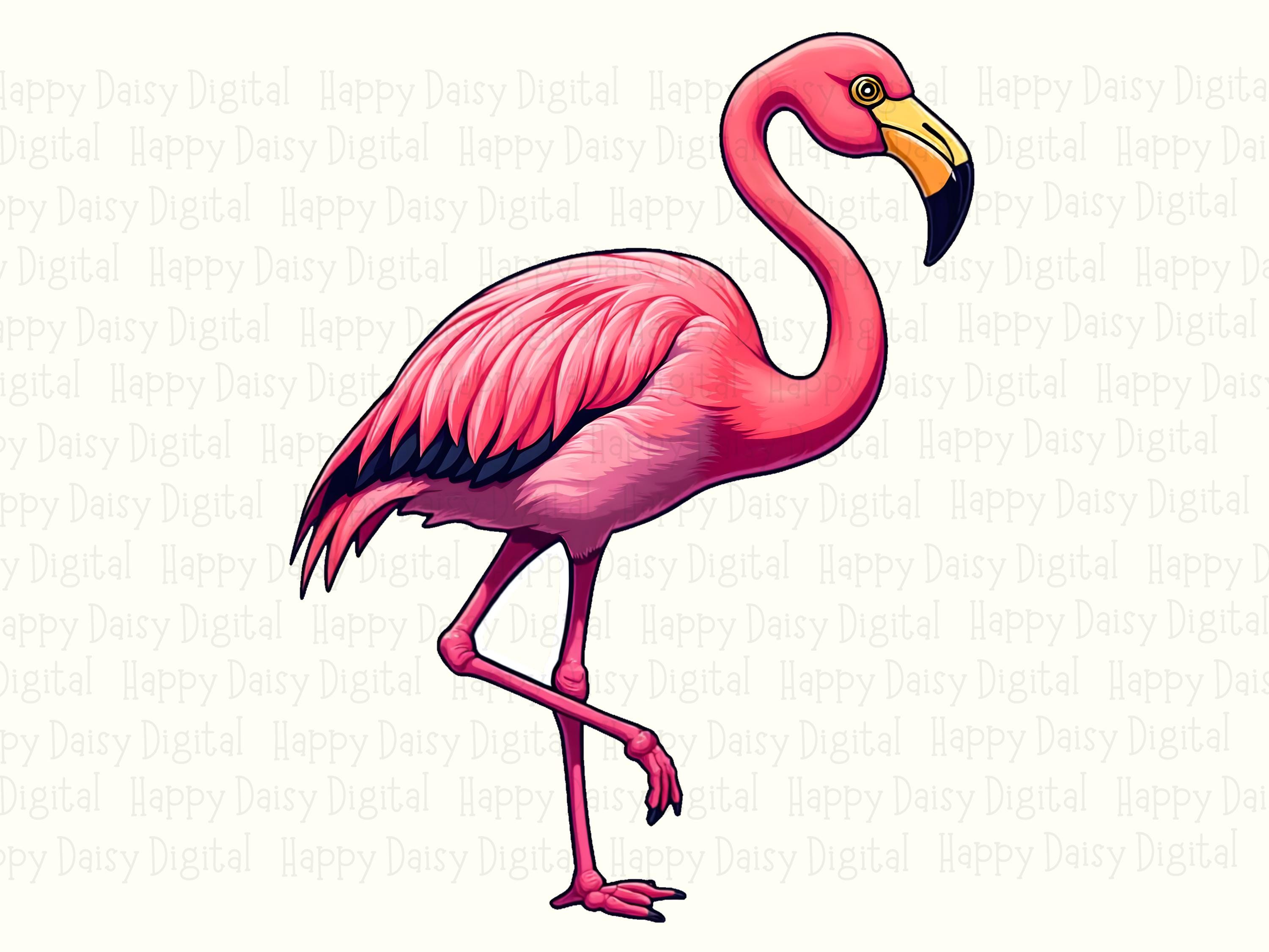 Bold Line Art Flamingo PNG | Sublimation Commercial Use POD - Image 2