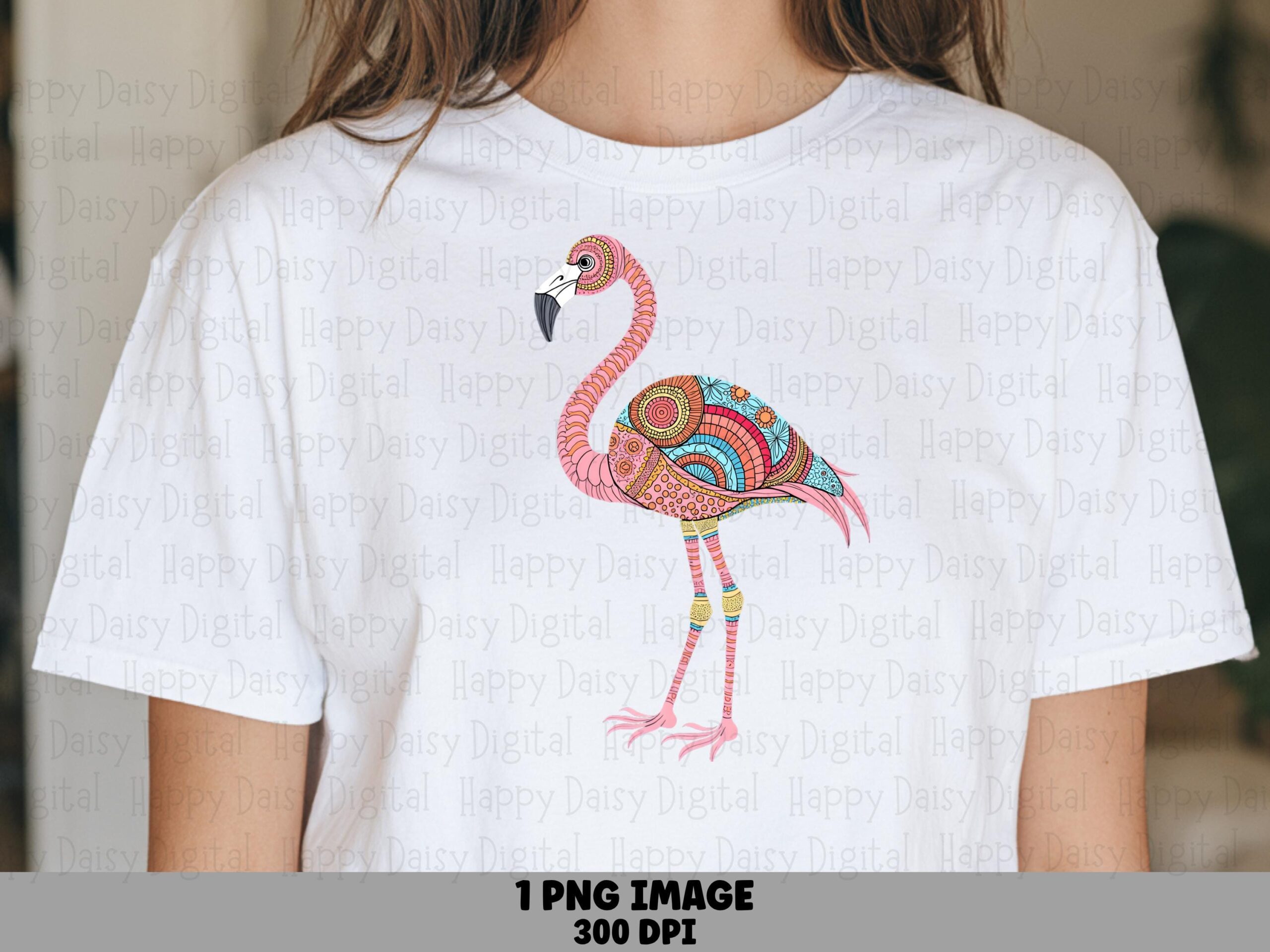Mandala Pattern Flamingo PNG | Sublimation Commercial Use POD