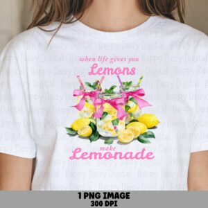 Lemons PNG Design, Photo-Real Lemonade Mason Jar Clipart | 300 DPI, Sublimation, Commercial Use