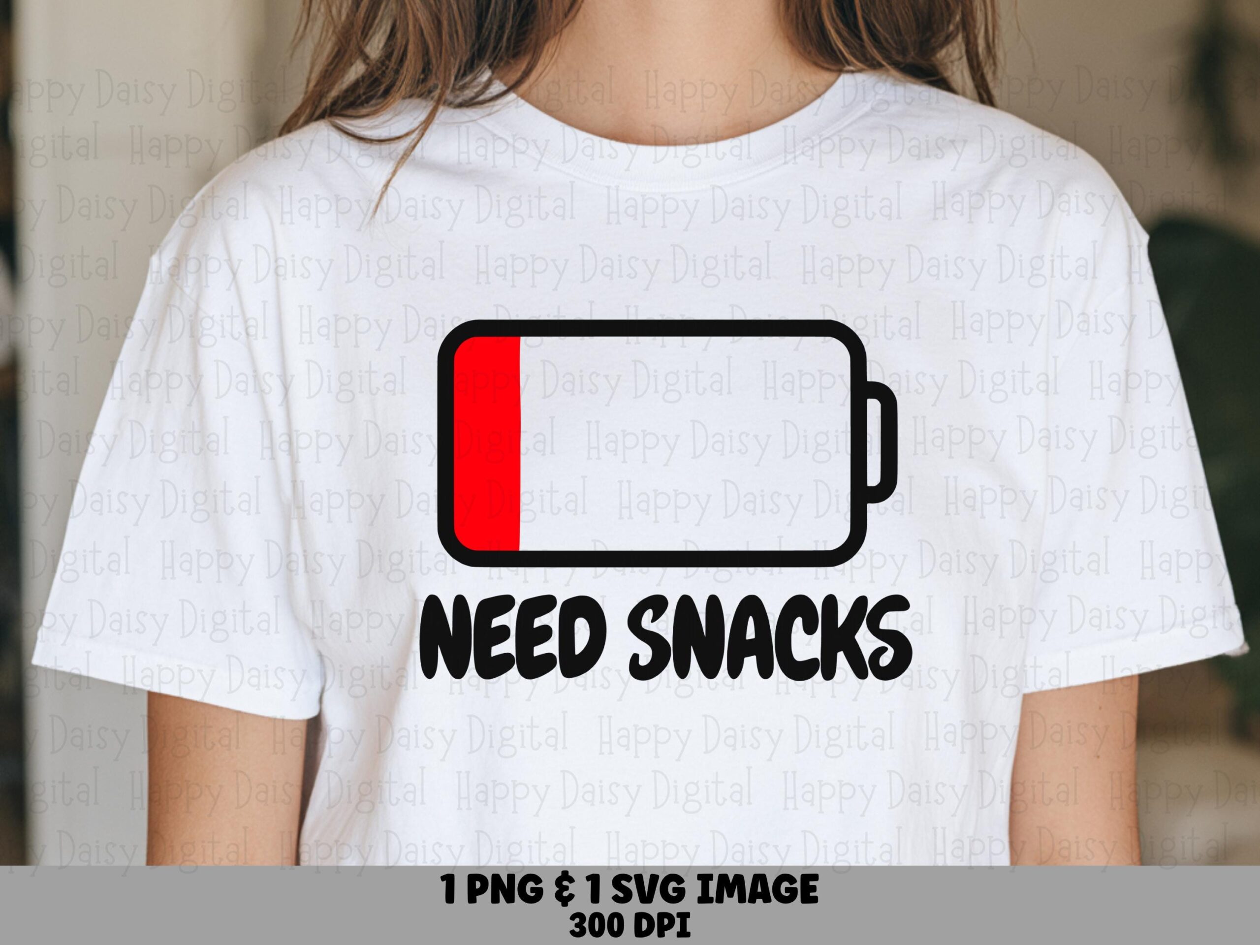Need Snacks Battery, Funny Hand-Lettered Design PNG SVG | Sublimation, Commercial Use, 300 DPI