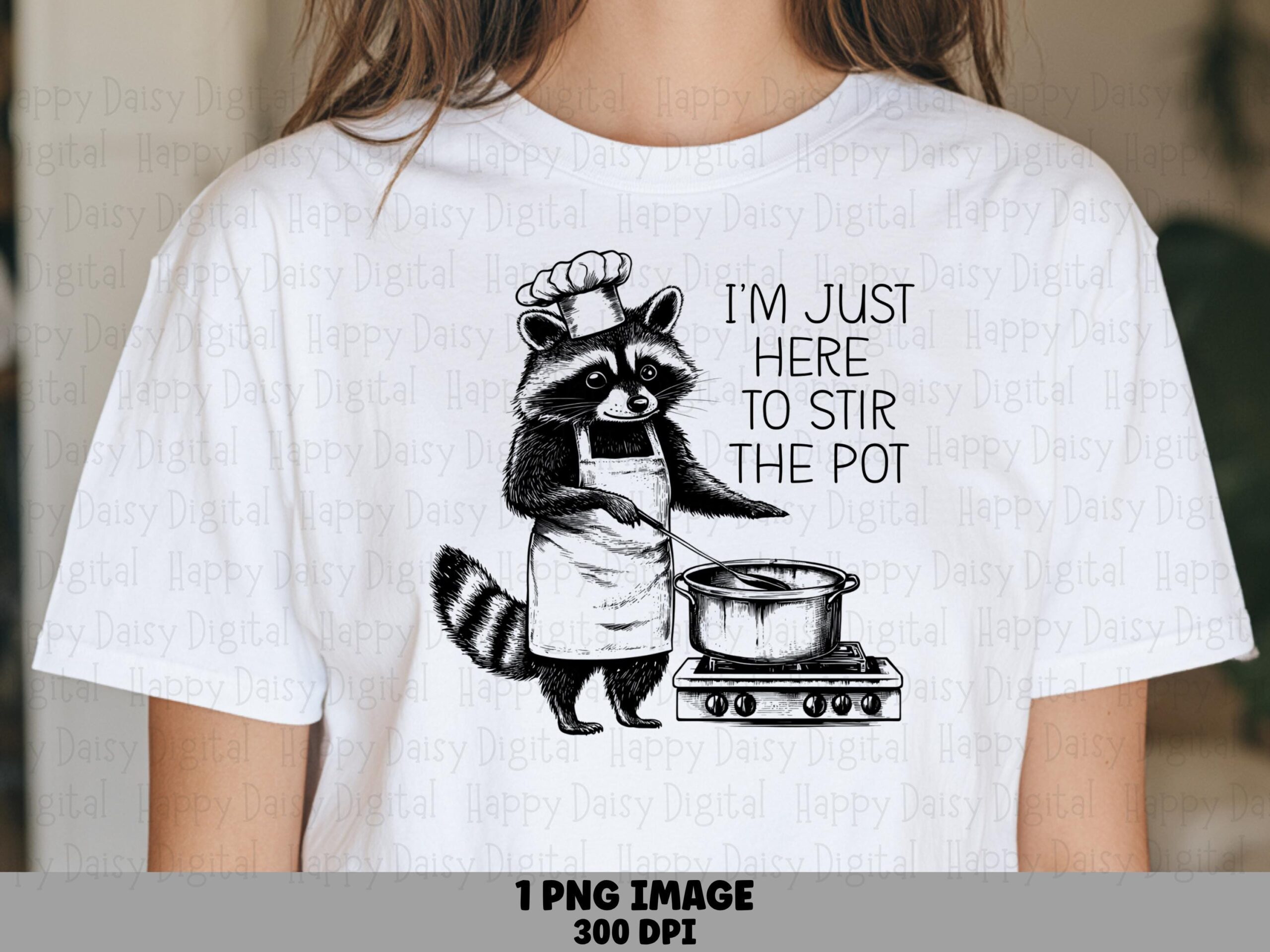 Stir The Pot, Raccoon Chef PNG | Sublimation Graphic, Commercial Use - 300 DPI, For POD Sellers, Cricut Friendly