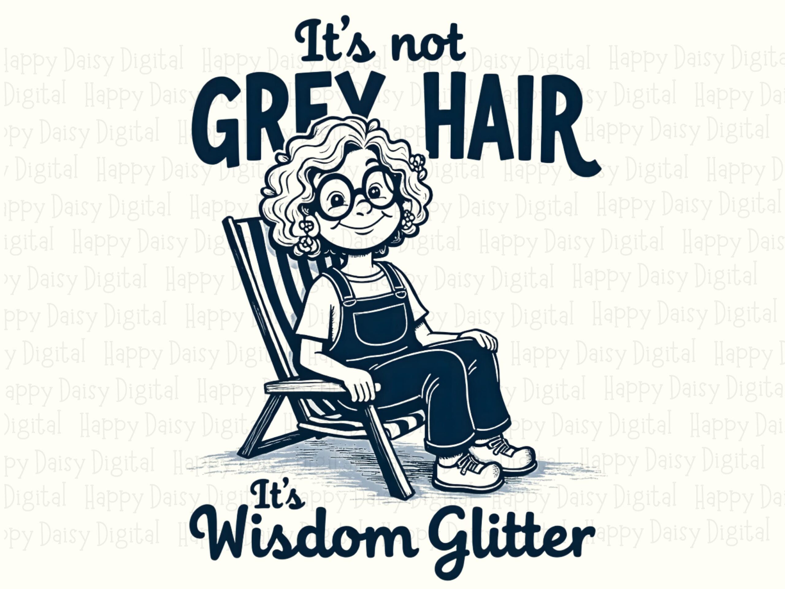 Wisdom Glitter, Grandma Illustration PNG, Aging Humor Design | Sublimation, Commercial Use | Print-Ready 300 DPI - Image 2