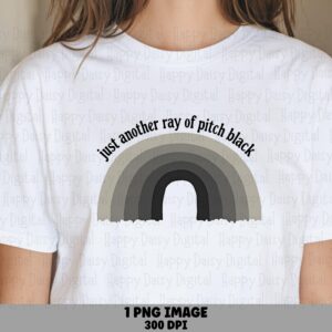 Commercial Use PNG, Dark Sarcastic Rainbow File | Transparent 300DPI, Sublimation Ready | Pitch-Black Humor